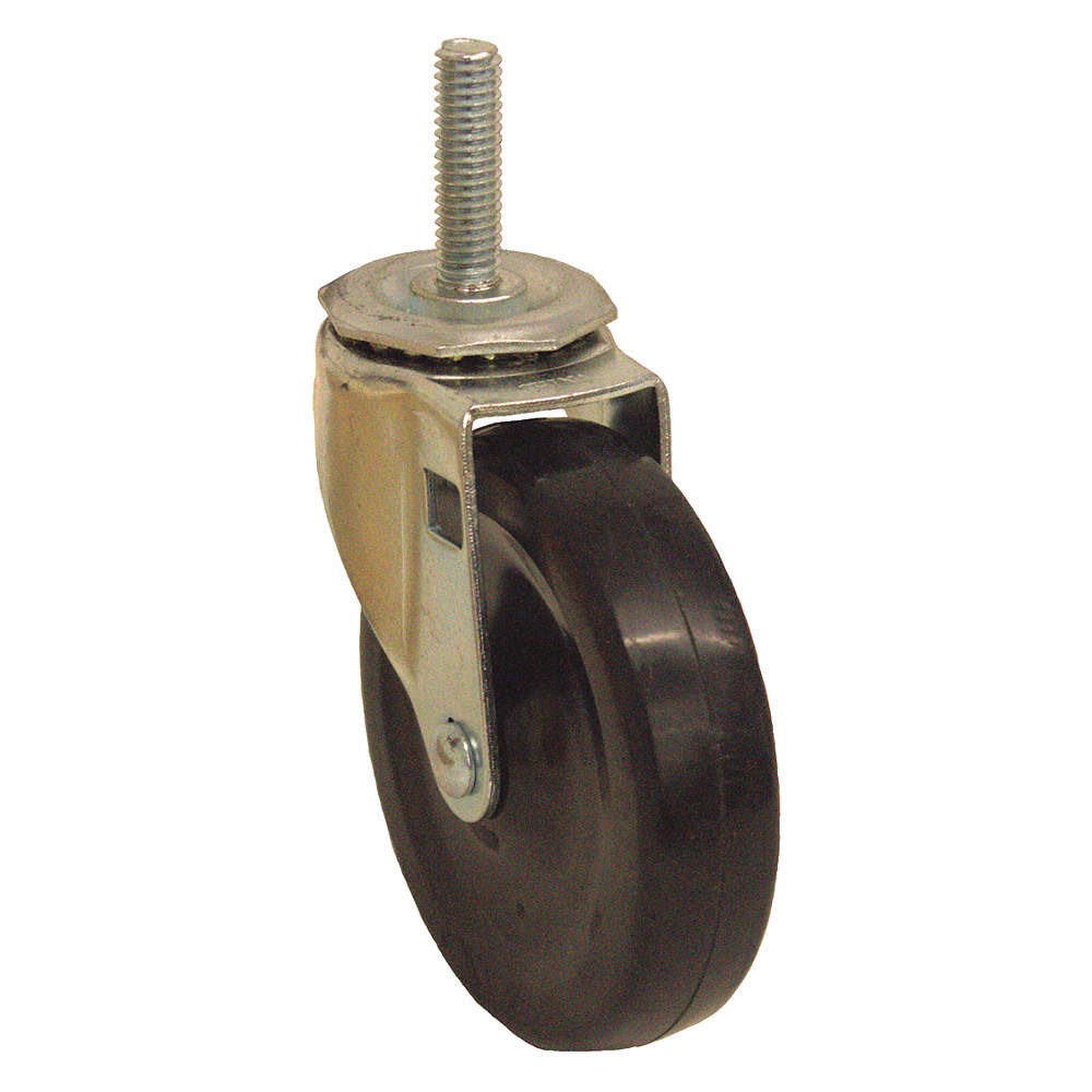 GRAINGER APPROVED P5S-R040G-ST76 Stem Caster,4″dia,Rubber,130lb 487G61