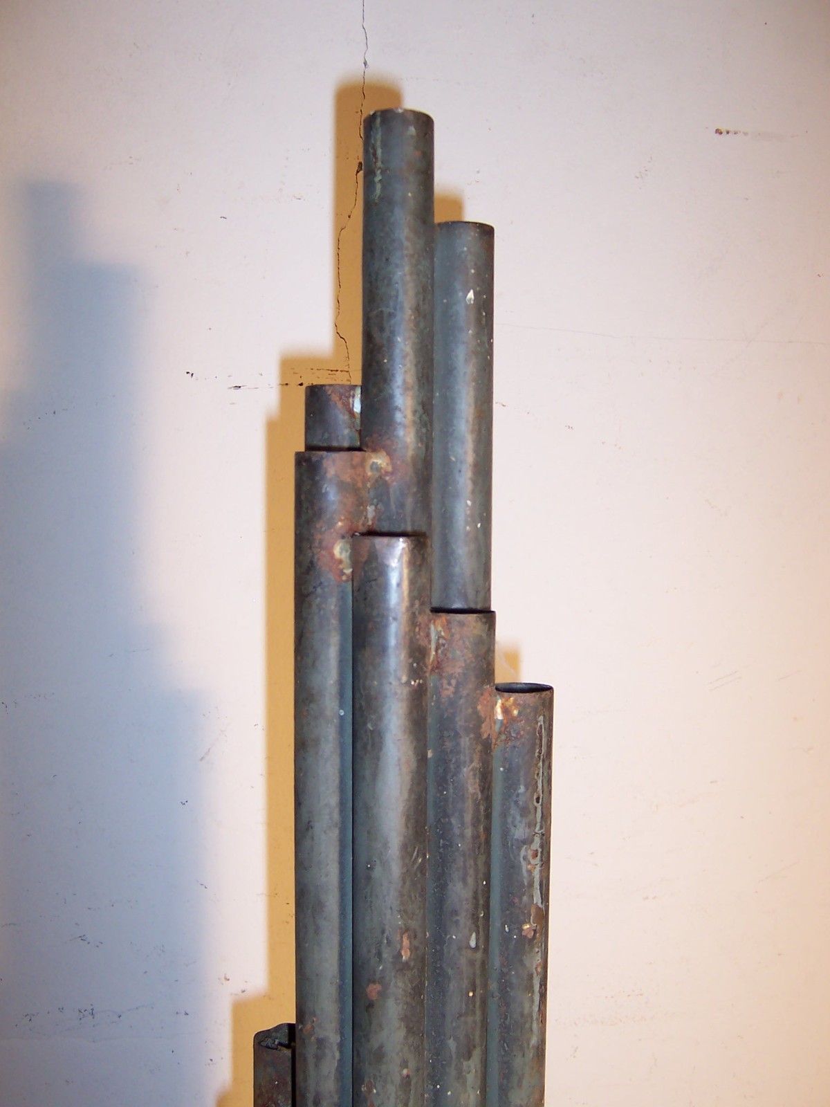 Vintage Industrial Art Spiral Boiler Exhaust Whistle Steam Caliope Tubes 36″