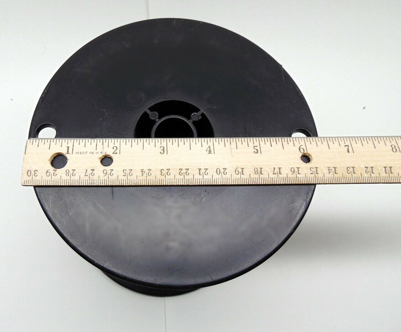 One (1) Large Empty Black Plastic Spool for Chain Cable Wire Paracord 6.75″ Tall