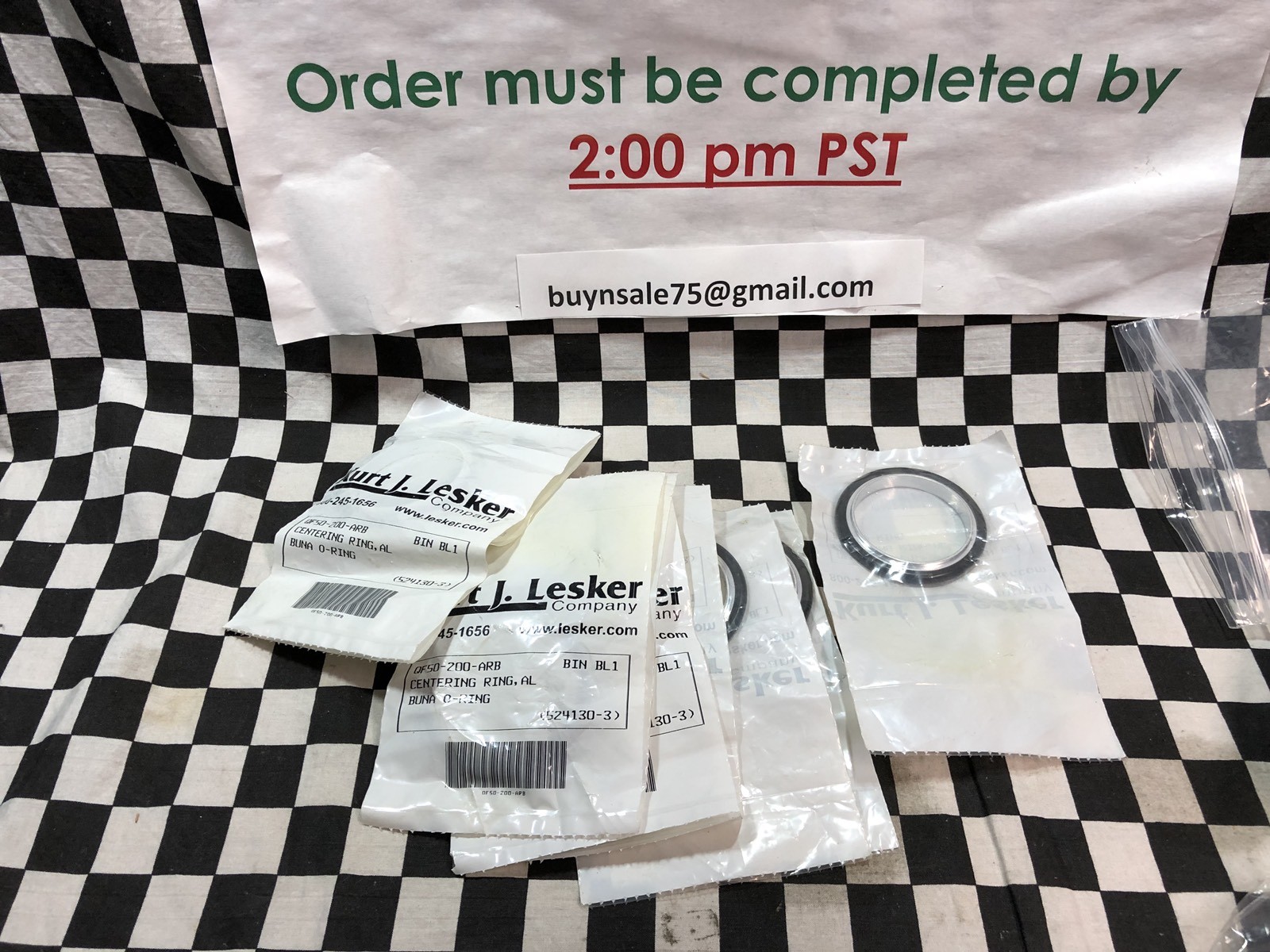 LOT OF 9, Kurt J Lesker Centering Ring KF-50 Buna/Aluminum QF50-200-ARB, #1641D1