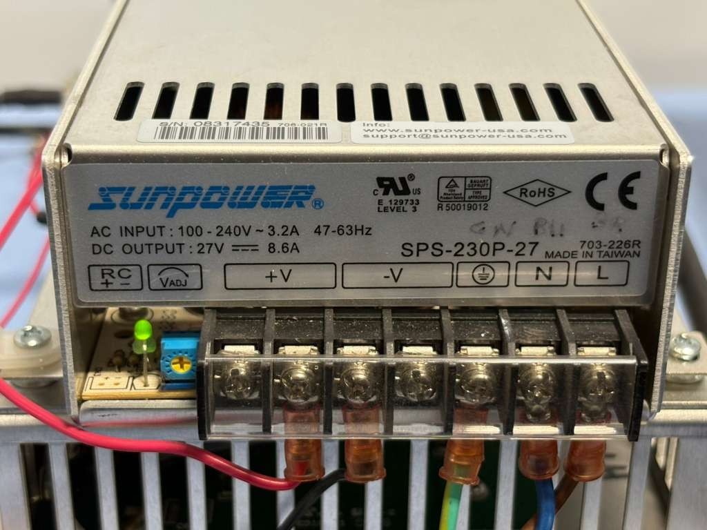 Sunpower Switched-Mode Power Supply Assembly SPS-230P-27 & Fan Assembly Q13420-2