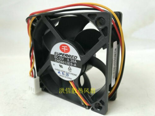1PC SUPERRED CHD6012ES-A DC12V 0.30A 60*20mm 3-wire 6cm cooling fan