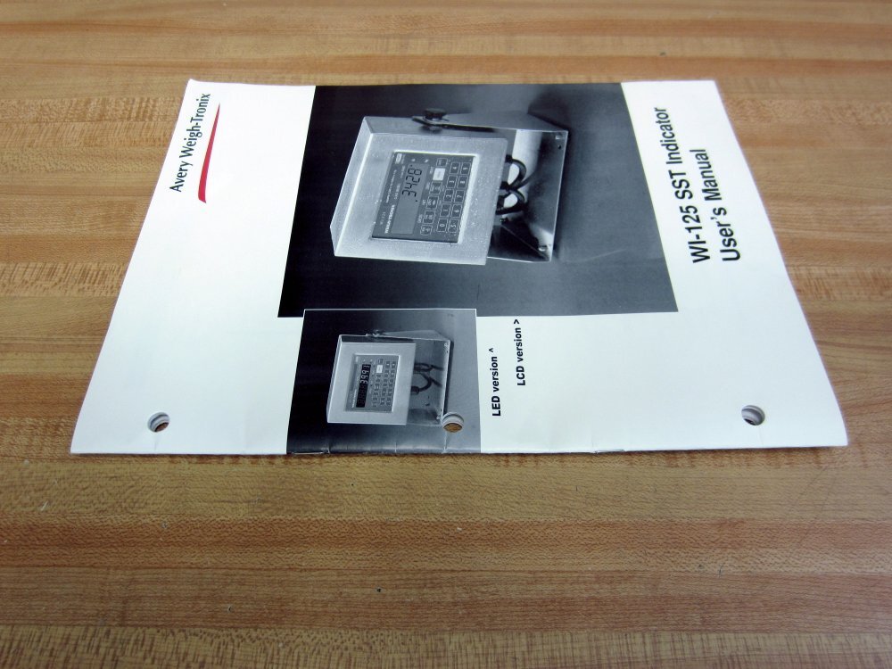 Avery Weigh-Tronix WI-125 SST WI-125 SST Indicator User’s Manual