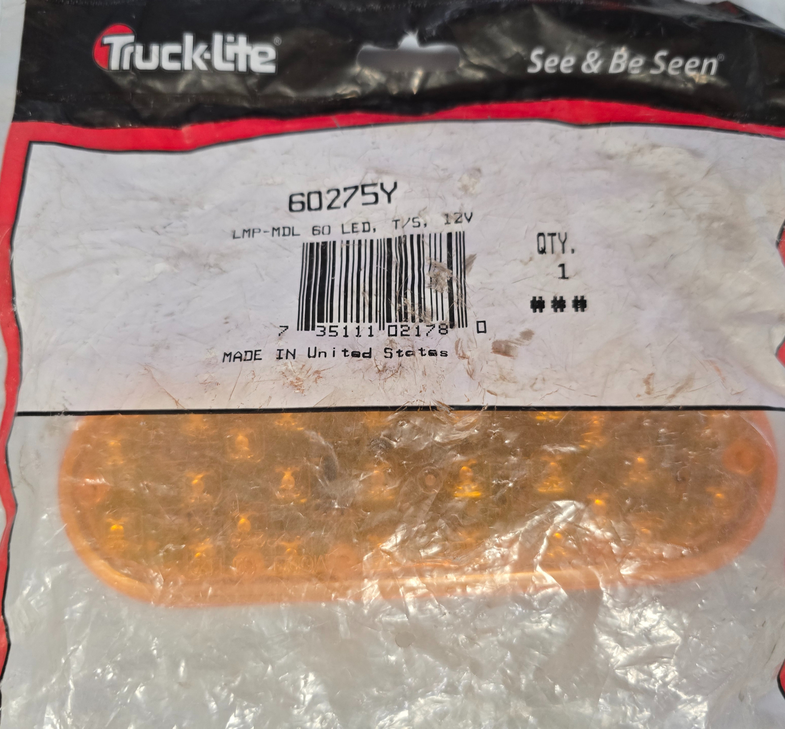 60275Y | Truck-Lite Model 60 (6″ Oval) LED Turn Signal Lamp- Amber- 26 Diodes