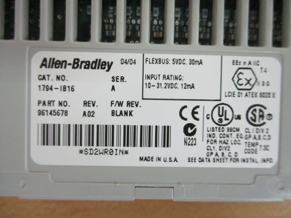 Allen Bradley 1794-IB16 Input Module 96145678,Ser A, Rev A02 (Pack of 3)