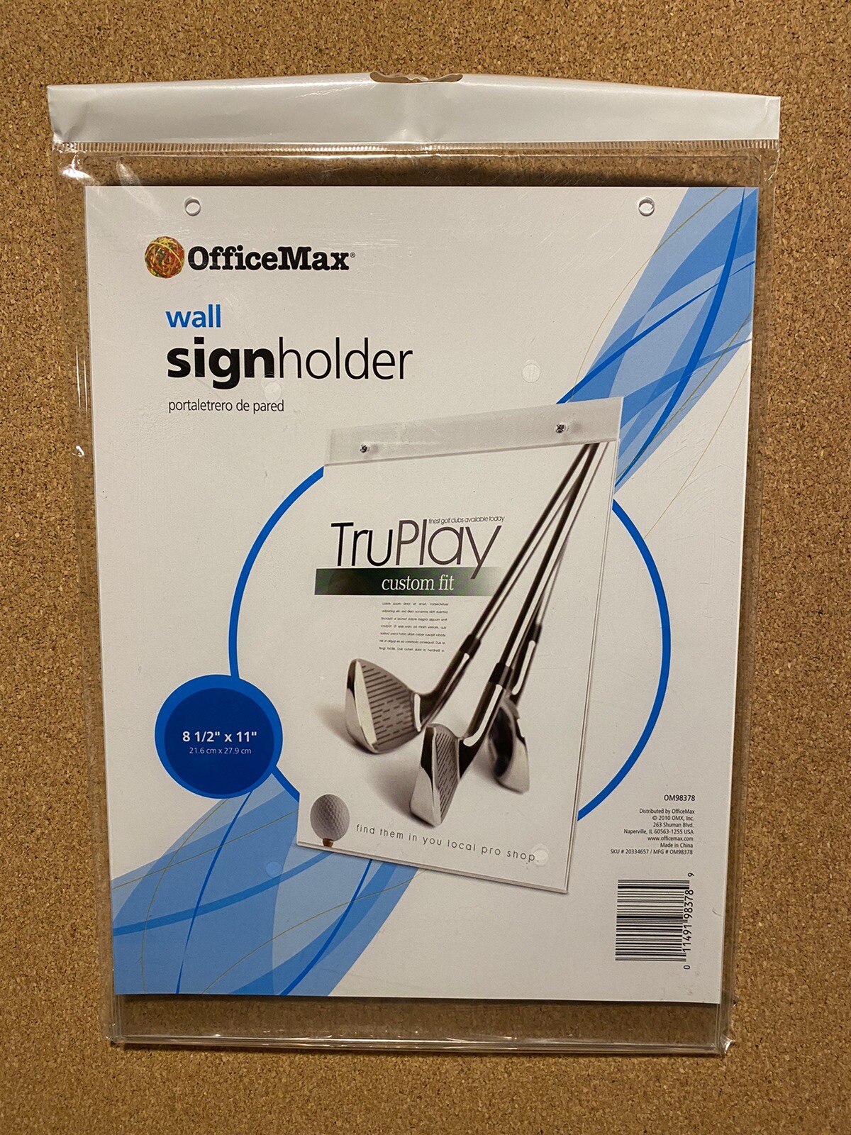 OfficeMax OM98378 Wall Sign Holder OM98378, New 8.5″ X 11″