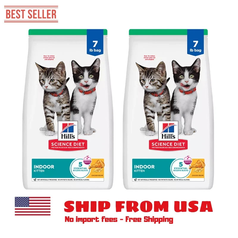 2 PACK Hill’s Science Diet Indoor, Kitten, Easy Litter Box Cleanup, 7 lb Bag
