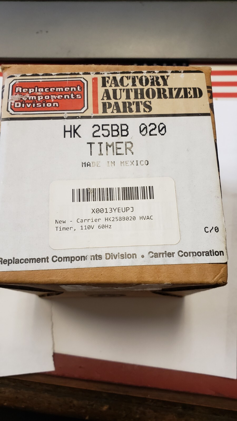 NEW UNITED TECHNOLOGIES CARRIER HVAC TIMER 110V 60HZ HK25BB020 ( S1-C110)