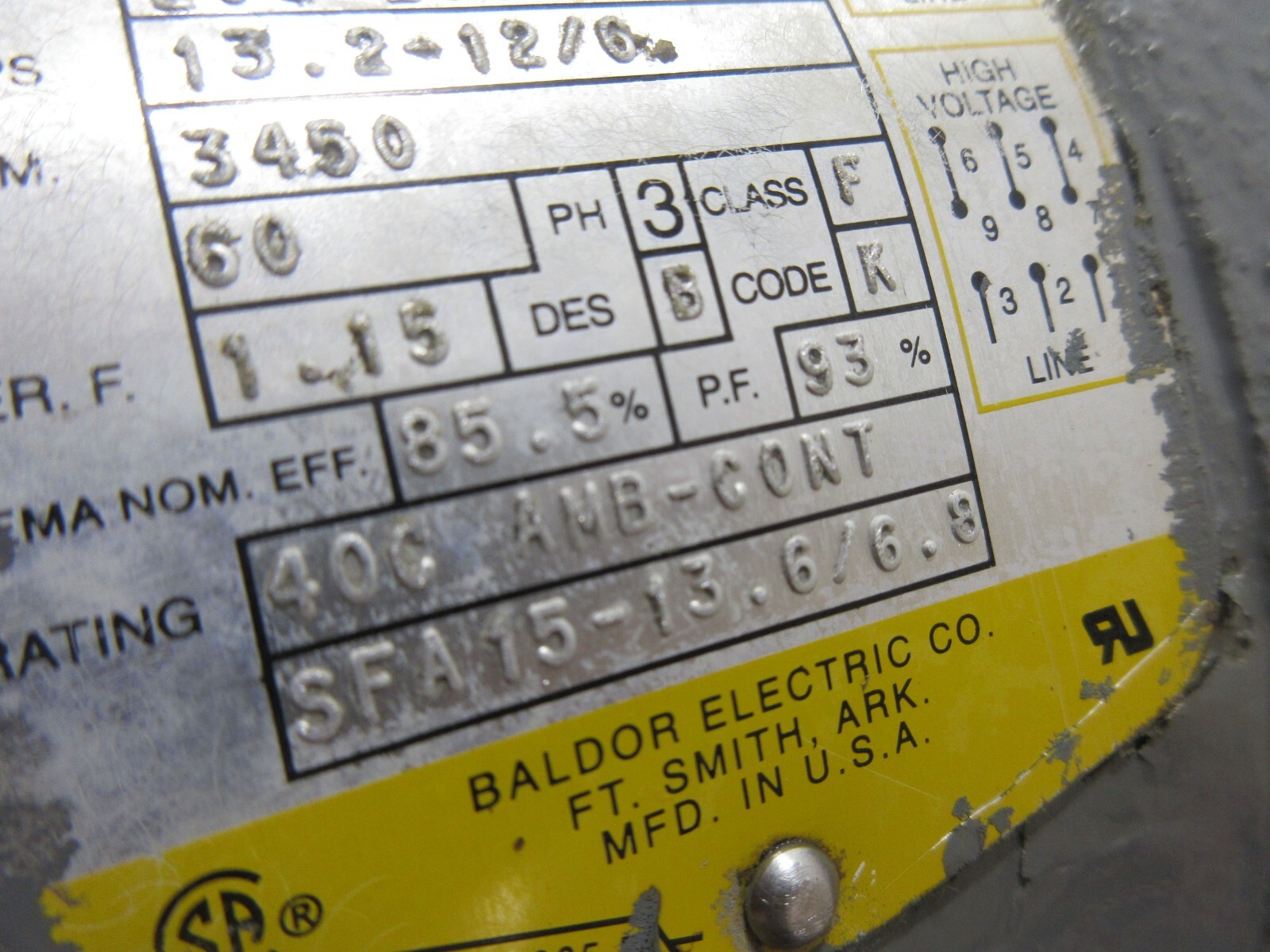 BALDOR GRUNDFOS COOLANT PUMP MOTOR 85.600012 36G535X100G1 184TC