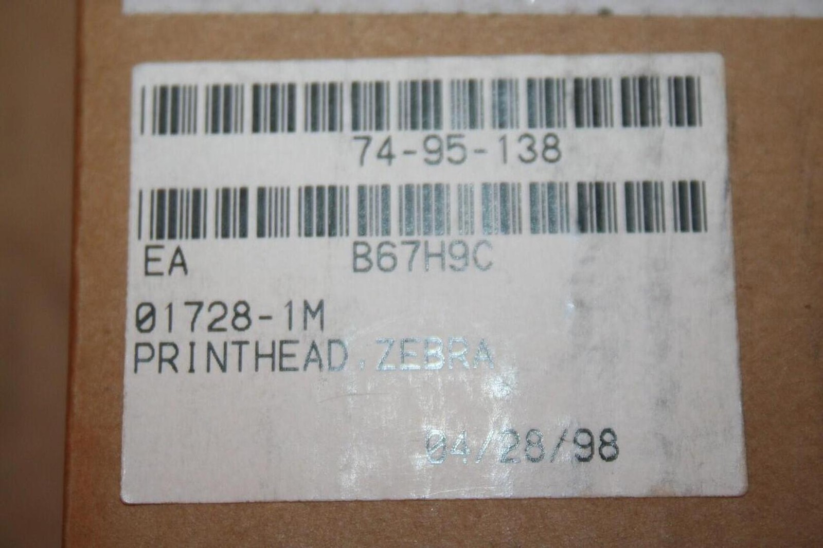 ZEBRA TECHNOLOGIES CORP Thermal Printhead 01728-1M New #16705