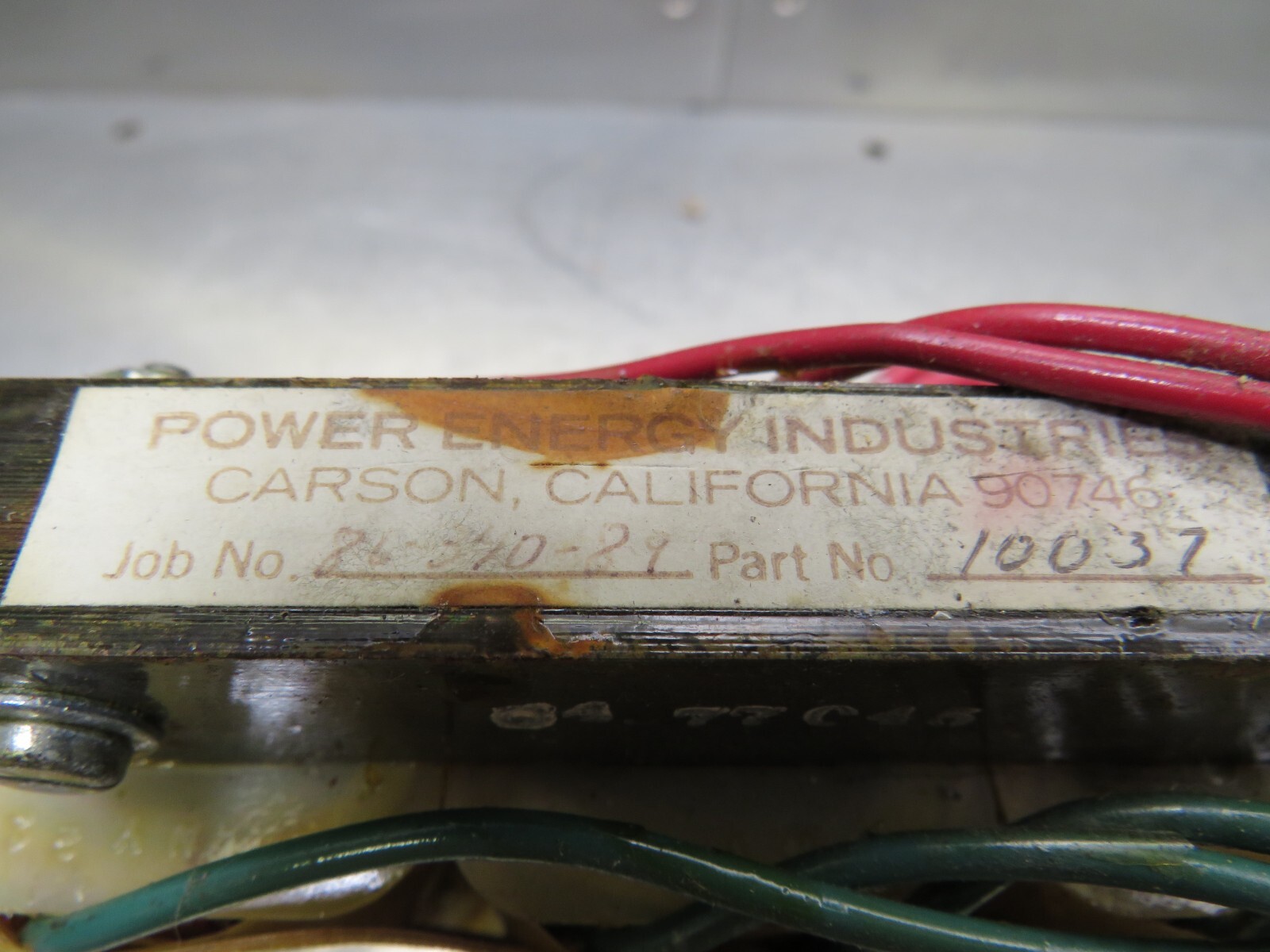 Power Energy Industries 10037 Transformer