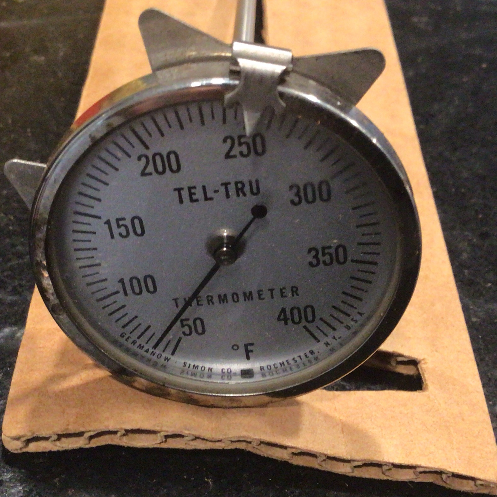 Tel-Tru Thermometer 50-400 Stem, 8”