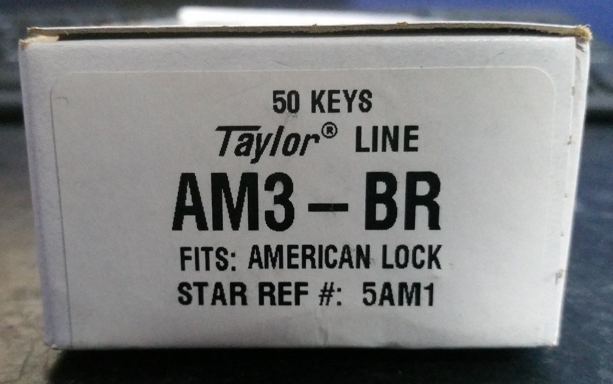 TAYLOR LINE BLANK KEY AM3-BR 5AM1 (Lot of 50)