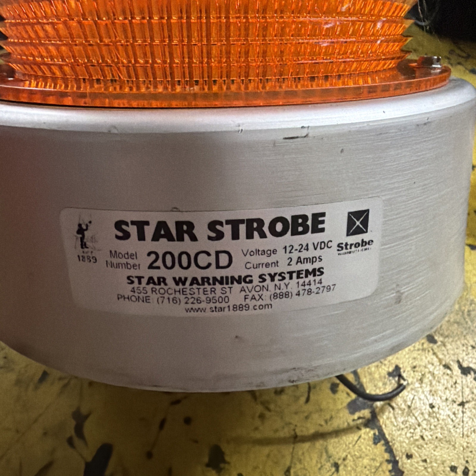 Star Warning Systems, Amber Warning Light, 200CD