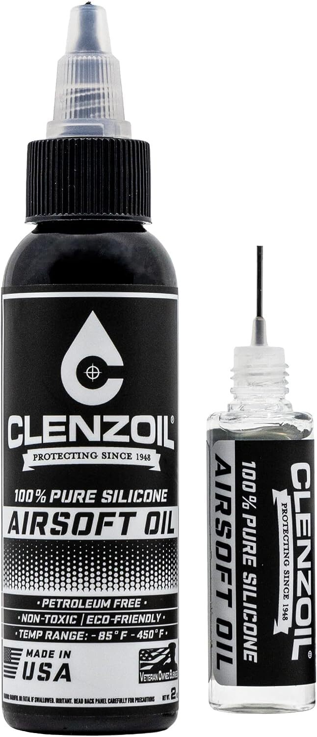 CLENZOIL Airsoft Oil | 100% Silicone Air Gun Oil & Airsoft Chamber Lube 2 oz