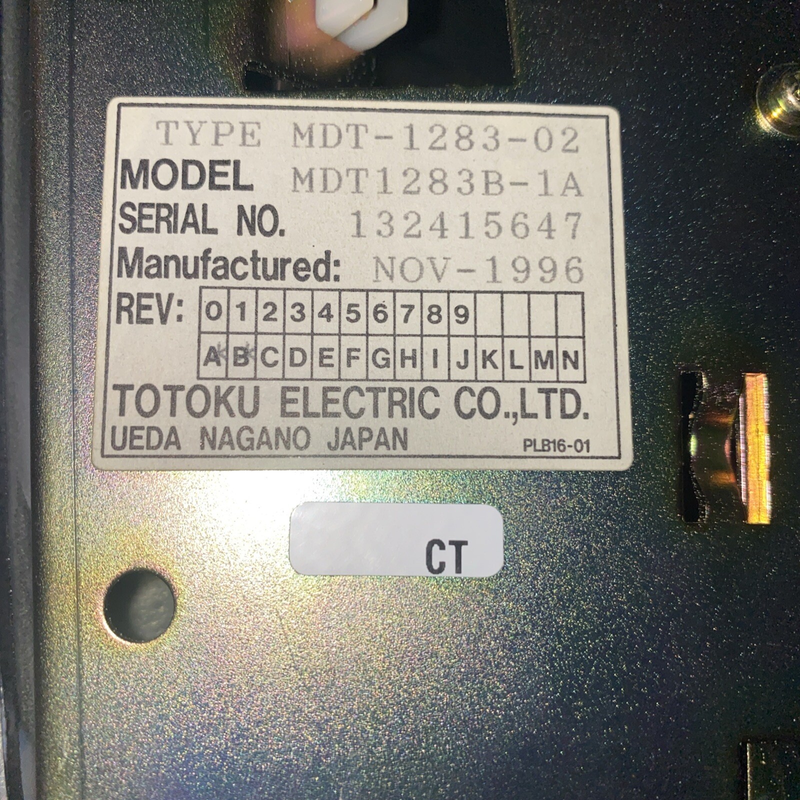 TOTOKU DISPLAY MONITOR MDT-1283-02 From Mazak MDT1283B-1A Used