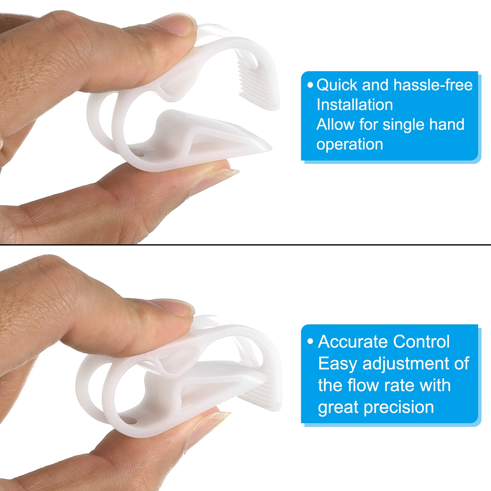 Plastic Tube Clamps 2Pcs 3/8″ – 5/8″ Tube OD Flow Control Hose Clamps White
