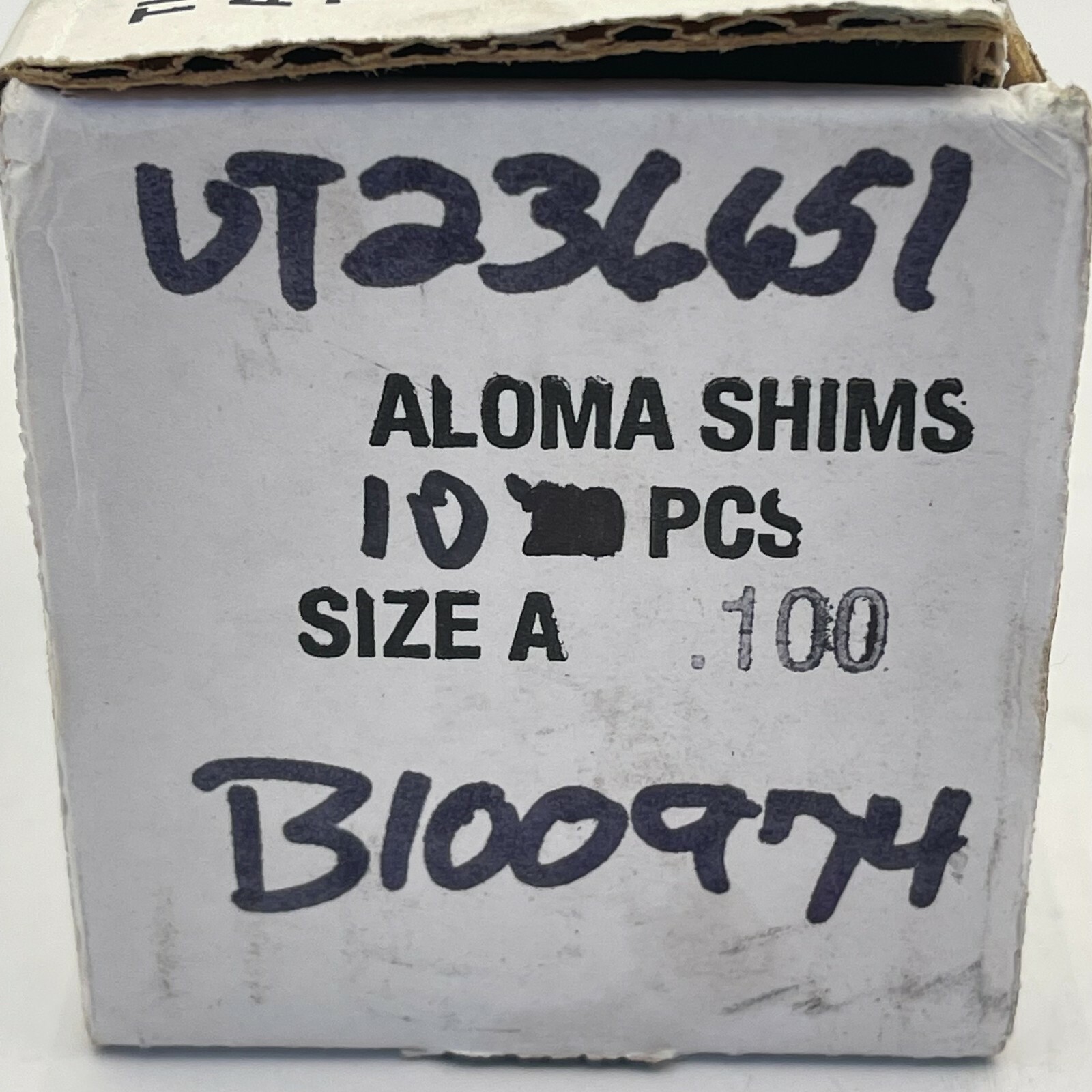 ALOMA SIZE A .100″ THICK STAINLESS STEEL SLOTTED SHIMS BOX OF 10 NIB