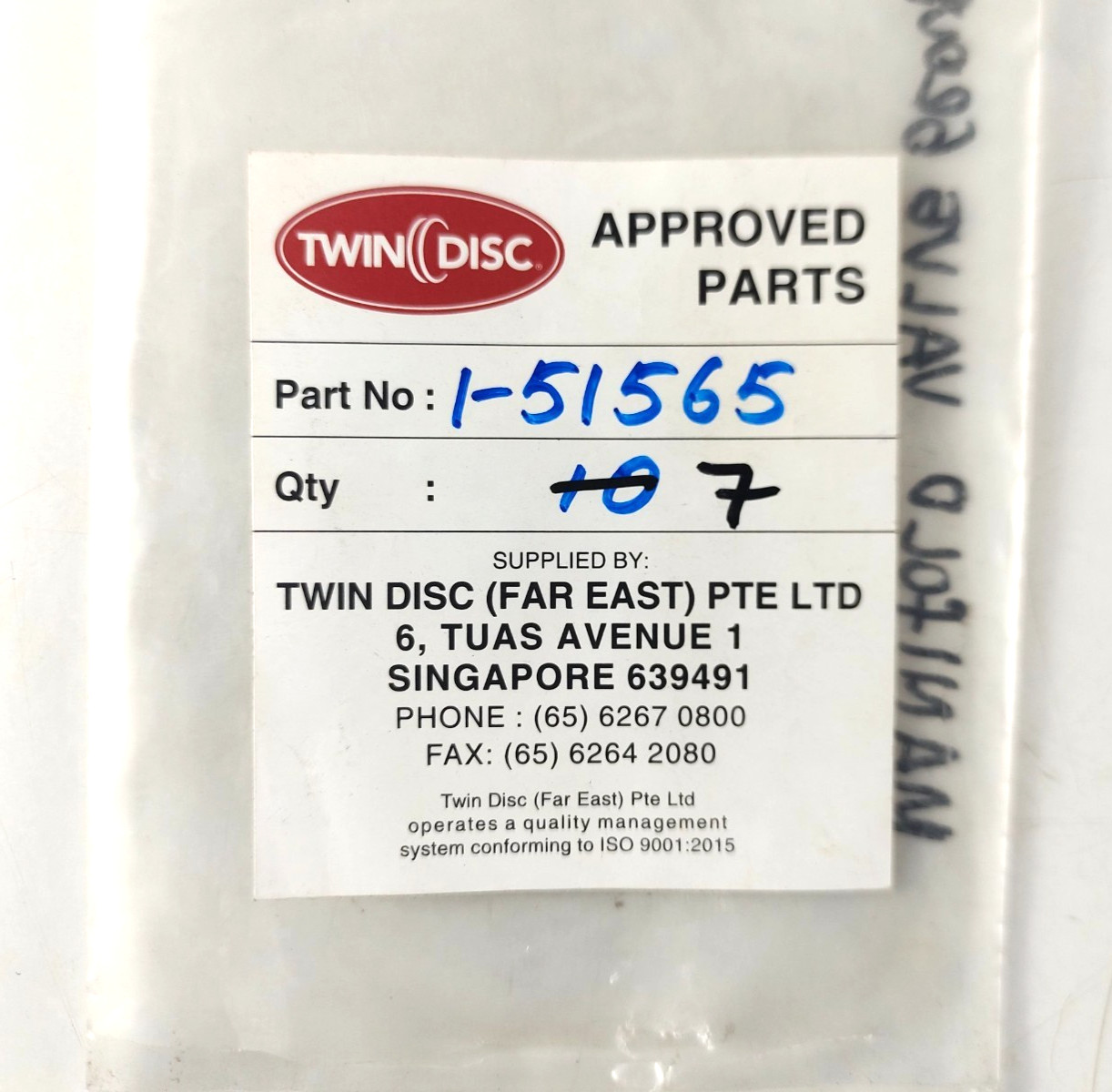 Packing P/N 1-51565 For Twin Disc ( Pack of 6 )