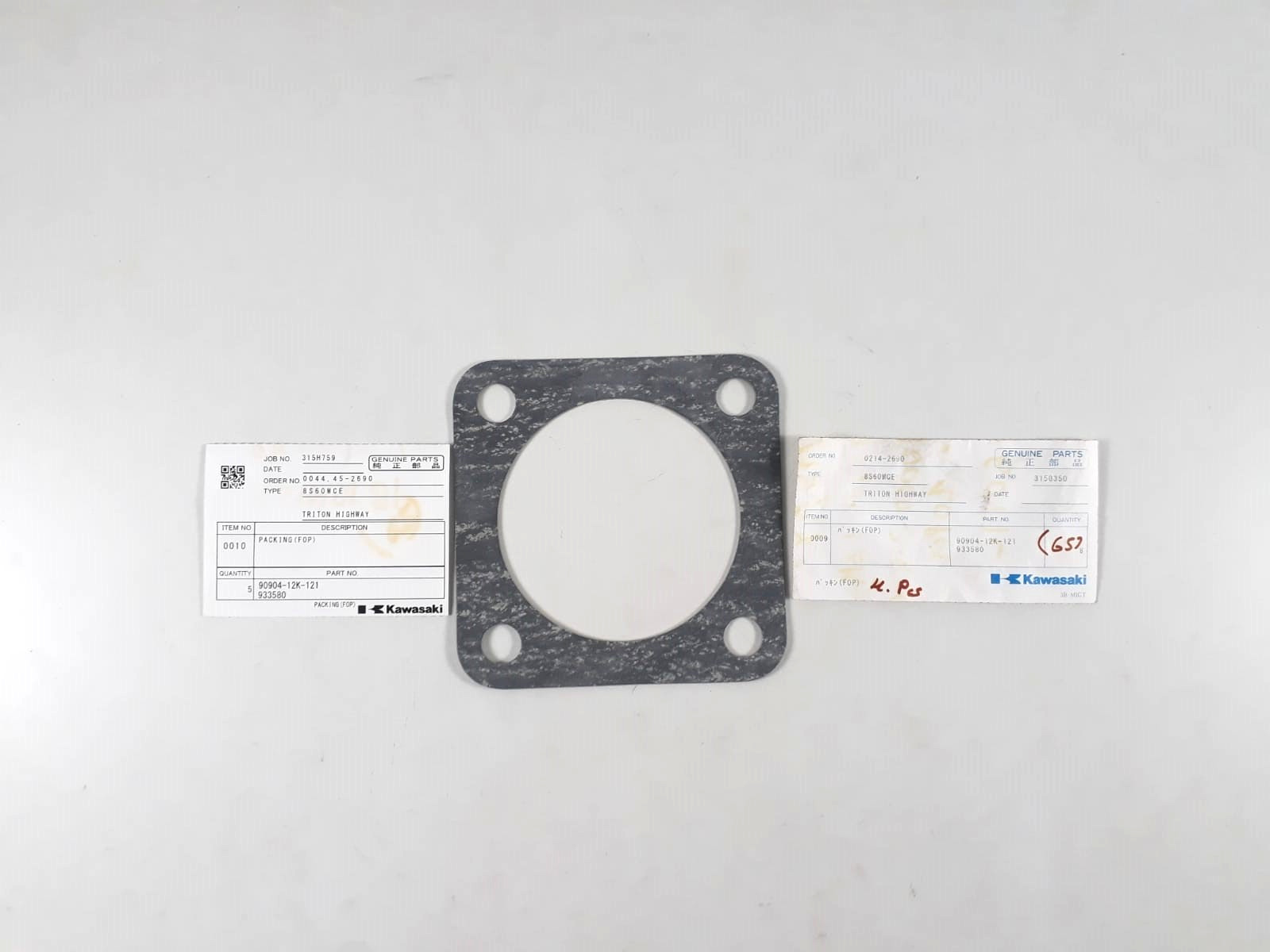 Packing Ring 90904-12K-121-933580 For Kawasaki 8S60MCE Genuine Parts (PACK 8)