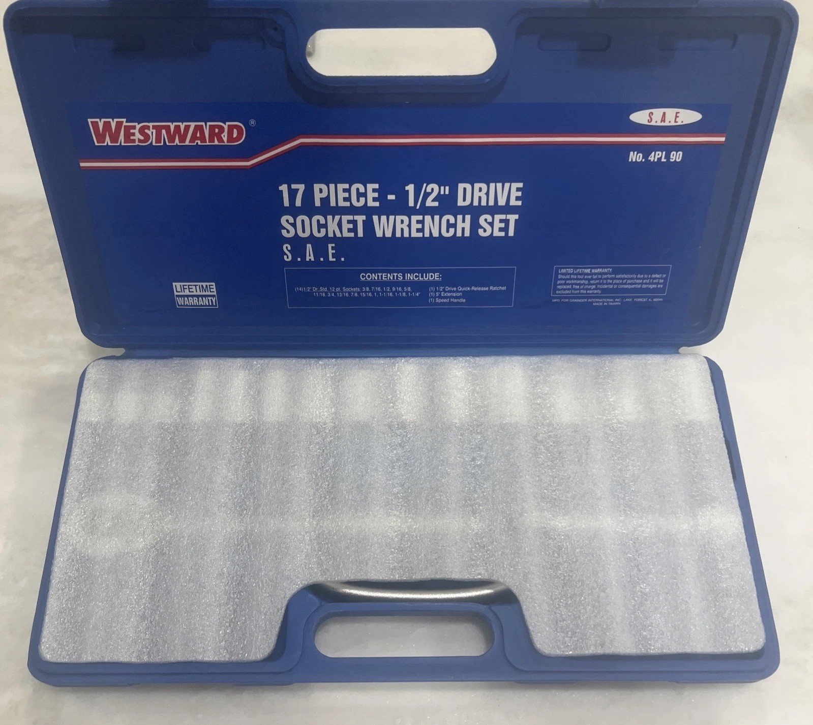 Westward 4PL90 1/2″ Drive Socket Wrench Set SAE mechanics 3/8 in to 1 1/4” Crank