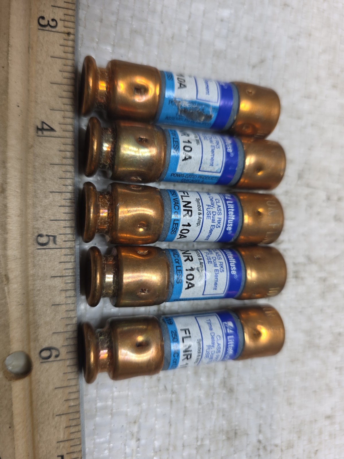 Littelfuse FLNR 10A (Lot of 5 PCS) 10Amp Class RK5 Time Delay Fuse 250VAC-New N