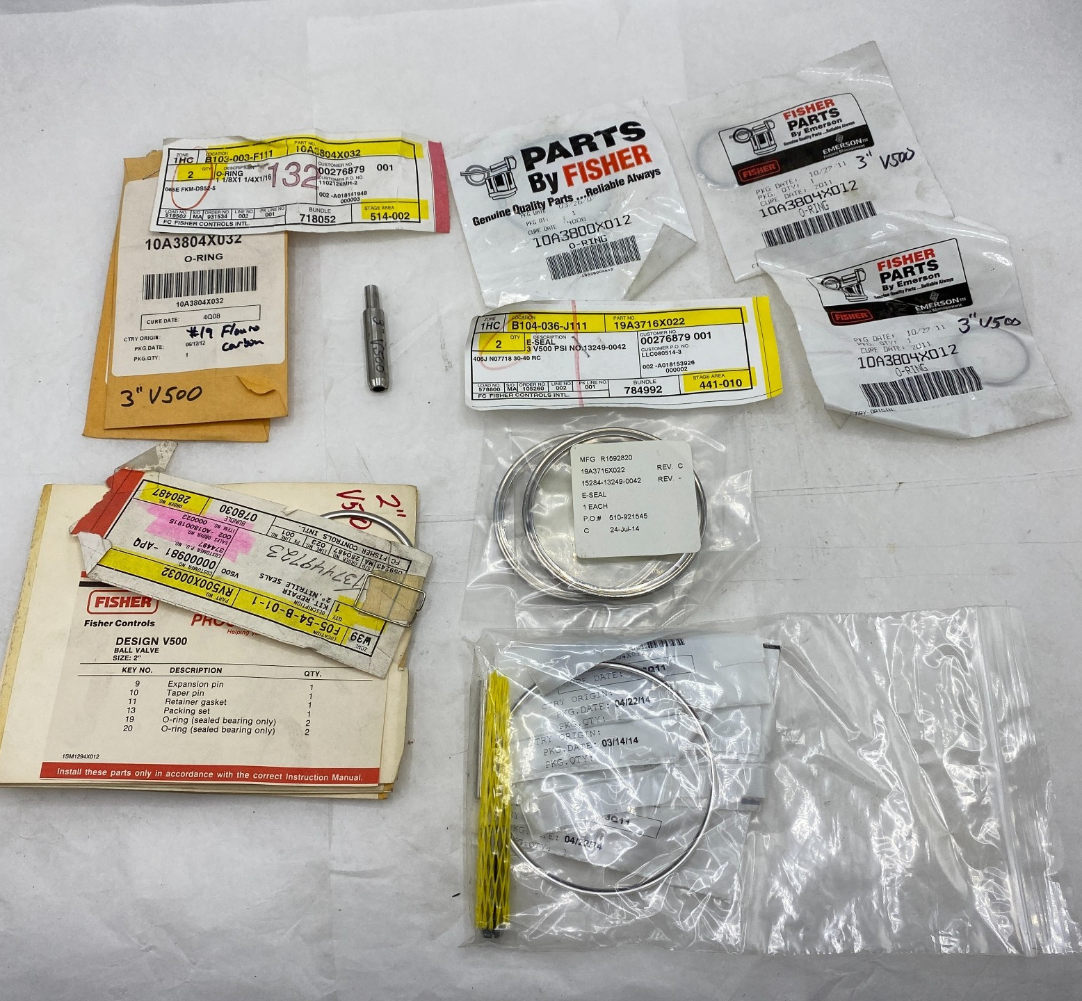 FISHER PARTS RV500X00032 REPAIR KIT V500 3″, NITRILE SEALS, EMERSON, O-RING 🎯