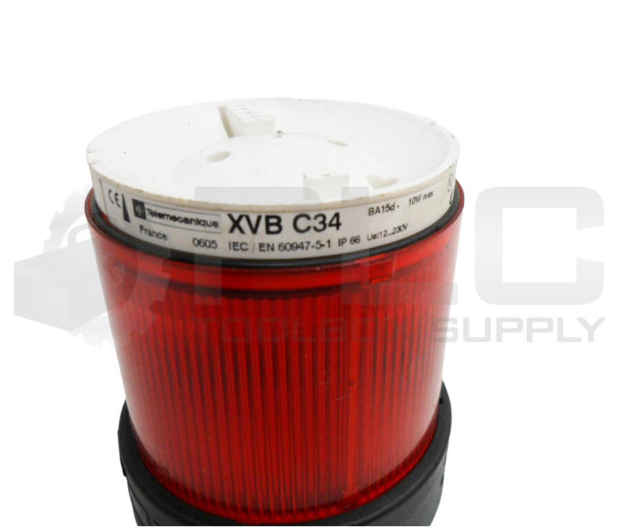 LOT OF 3 TELEMECANIQUE STACK LIGHT RED 12-230V W/ XVB C35 AMBER W/ XVB C33 GREEN