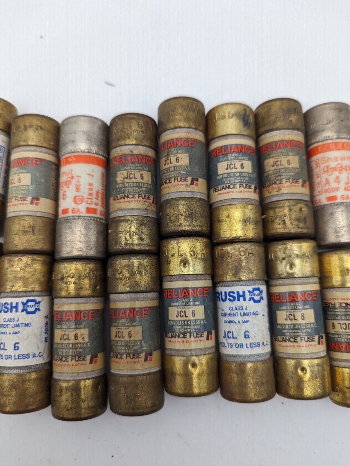 LOT OF 17 Assorted 6A 600V CLASS J FUSES JCL-6 (Never Installed, Storage Wear)