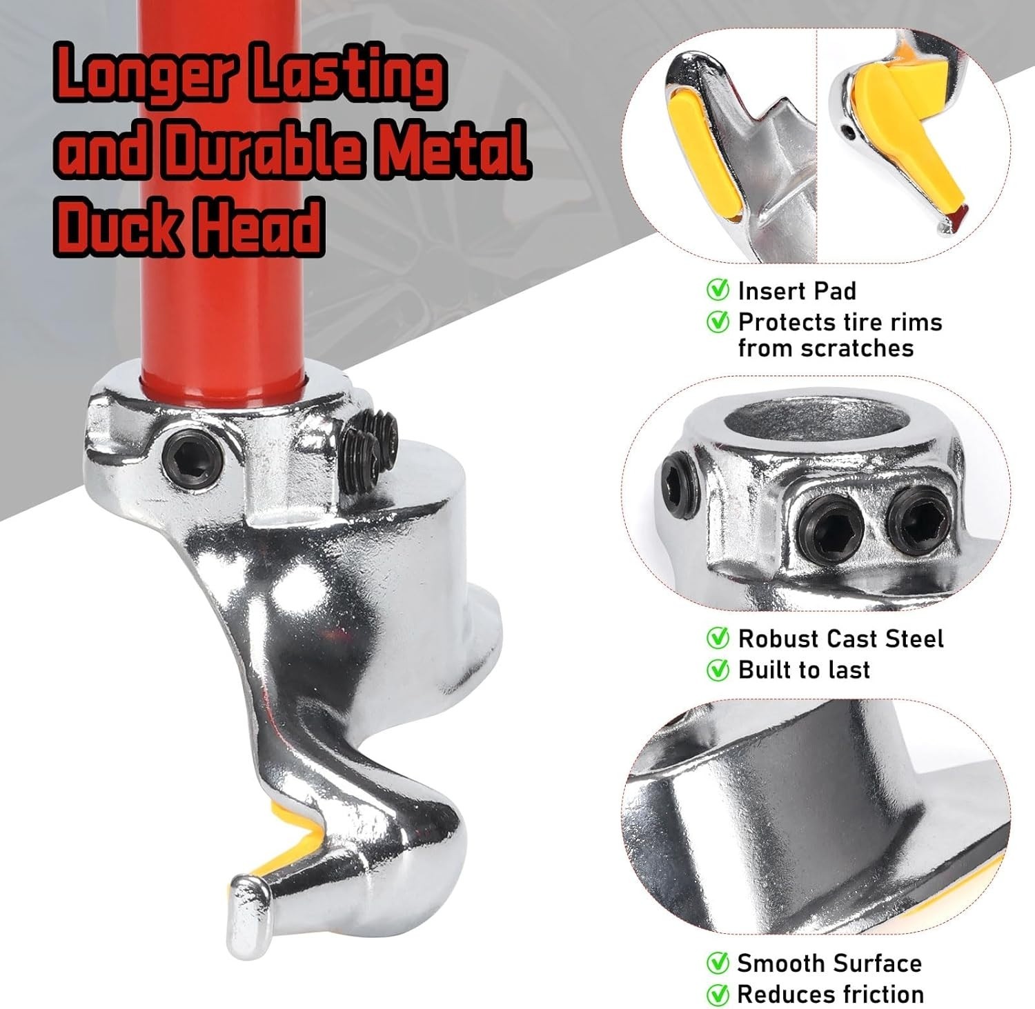 Upgraded Manual Tire Changer Duck Head Kit with Centering Cone, Cast Steel Du…