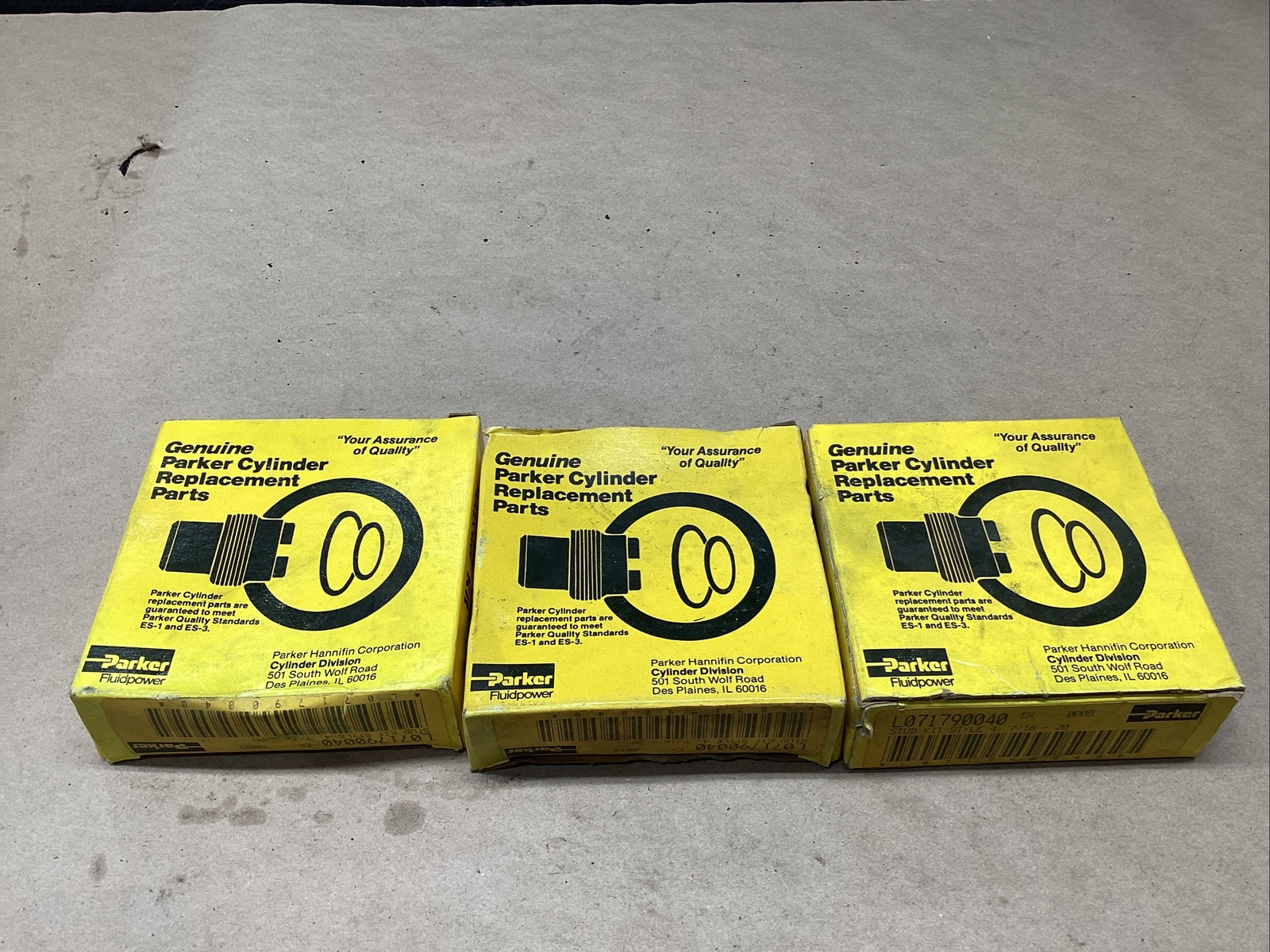 Lot of 3 New Parker L071790040 Stud Kits Style 7/16-20 #711G53