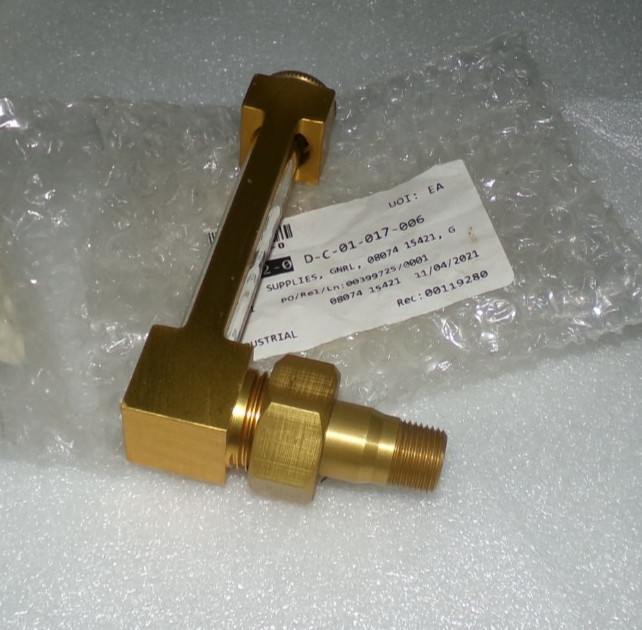 Gits 15421 Liquid Level Gauge Aluminum Gold Anodize Glass3/8-18 Thread 5″ H NEW