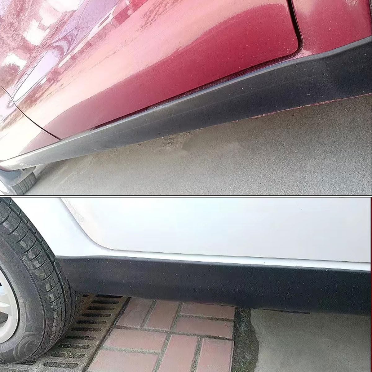 2pcs 7.2ft*5.1in Side Skirts for Cars Universal,Universal Rubber Anti-Scratch…