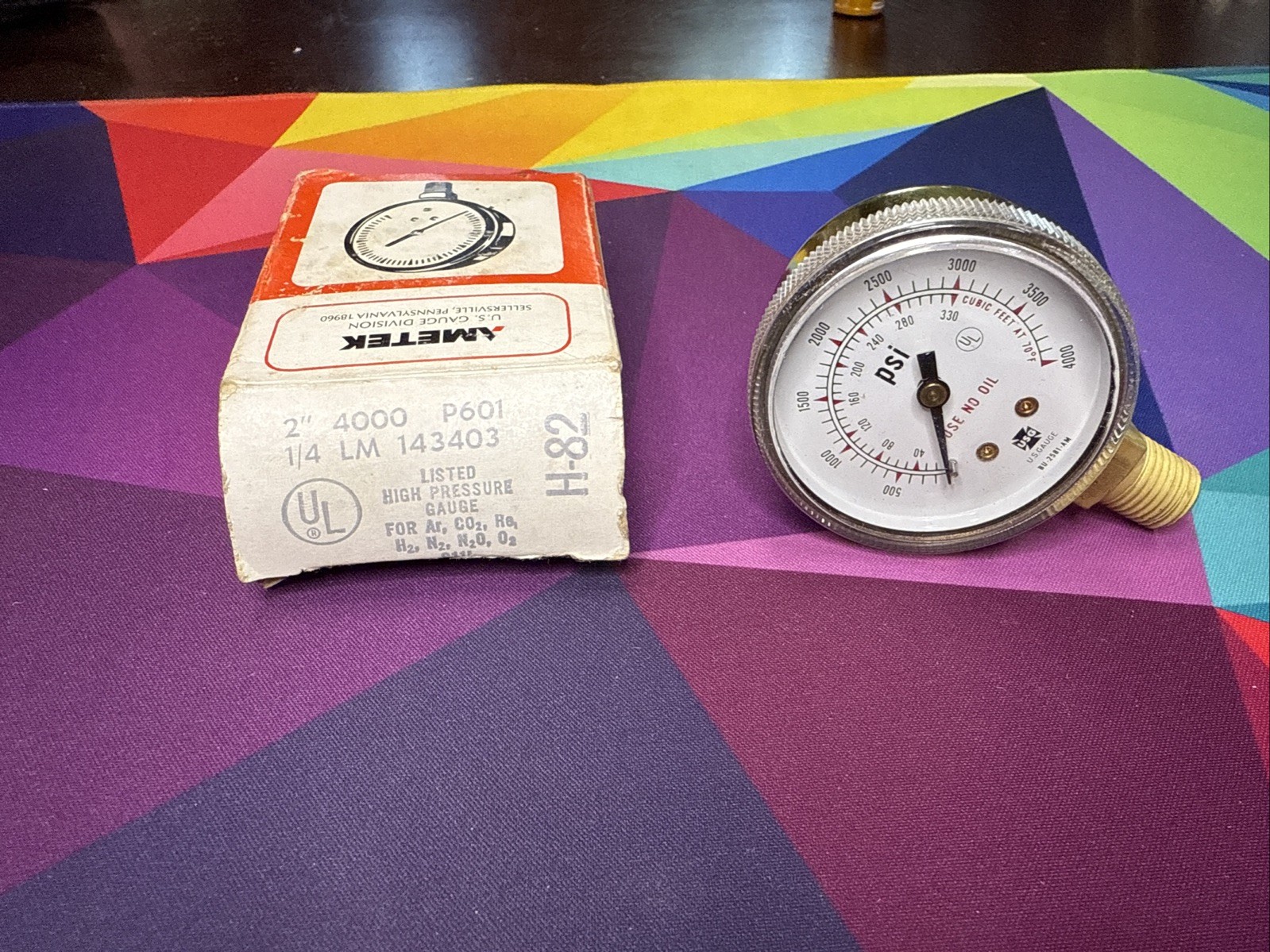 Ametek 2″ 4000 PSI Gauge 1/4″ LM SPEC 143403 P601