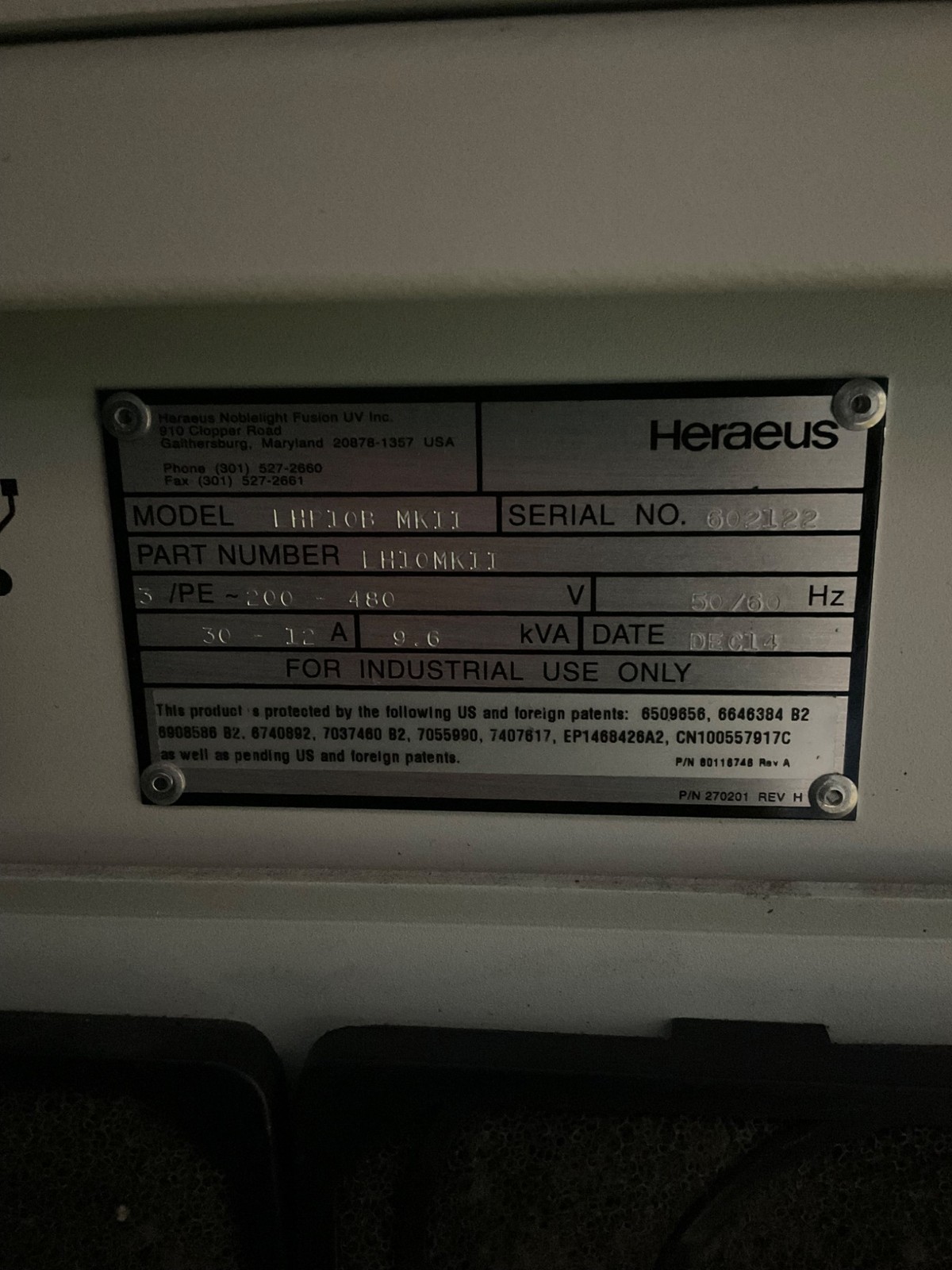 AMERICAN ULTRAVIOLET Z2756 CONVEYOR USED