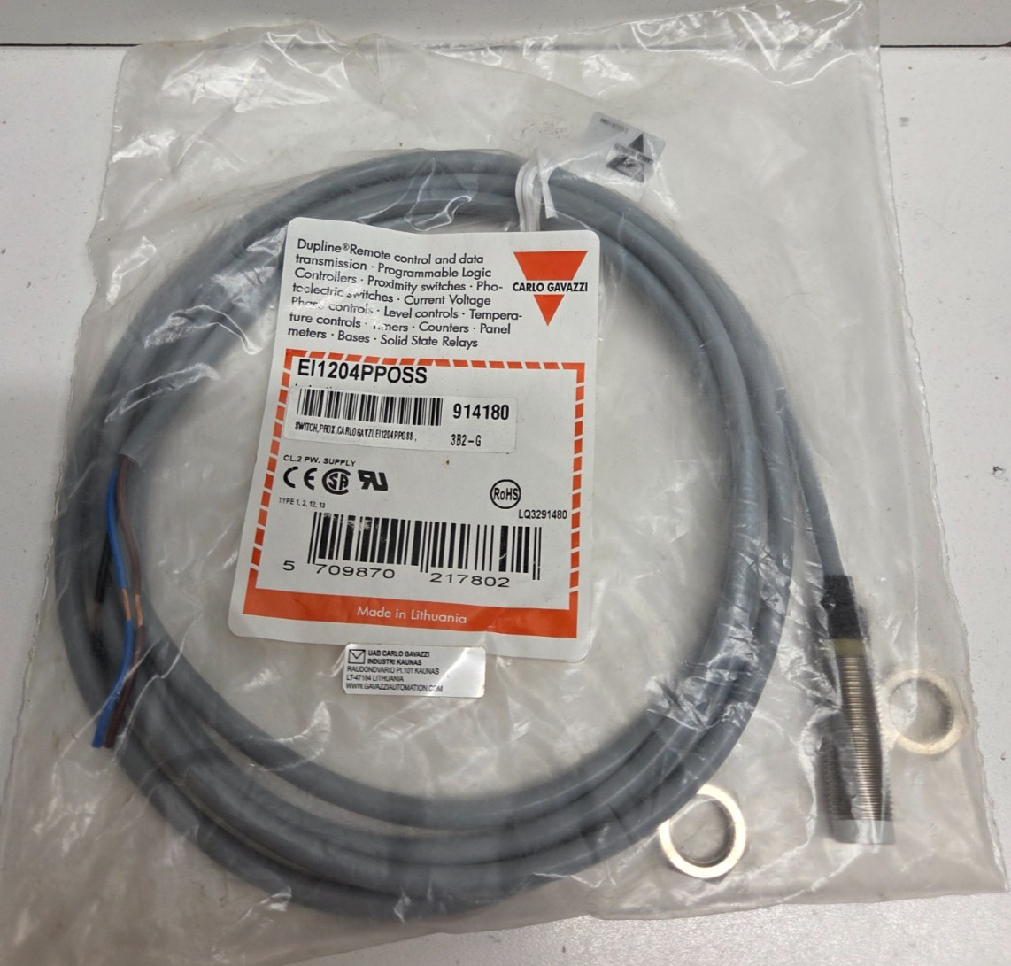 NEW IN BAG! CARLO GAVAZZI 40V INDUCTIVE PROXIMITY SENSOR EI1204PPOSS