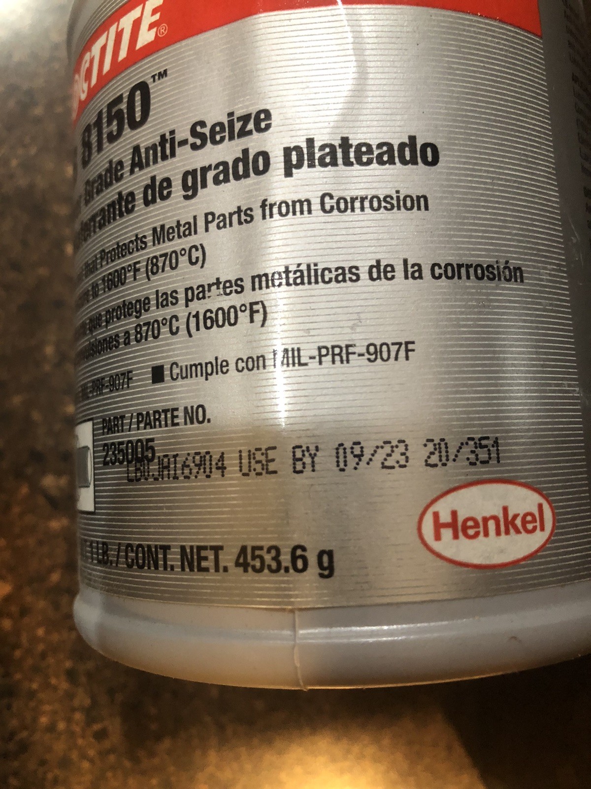 Loctite Anti-Seize,Silver,16 oz,Brush Top Can LB 8150(TM) SILVER GRADE