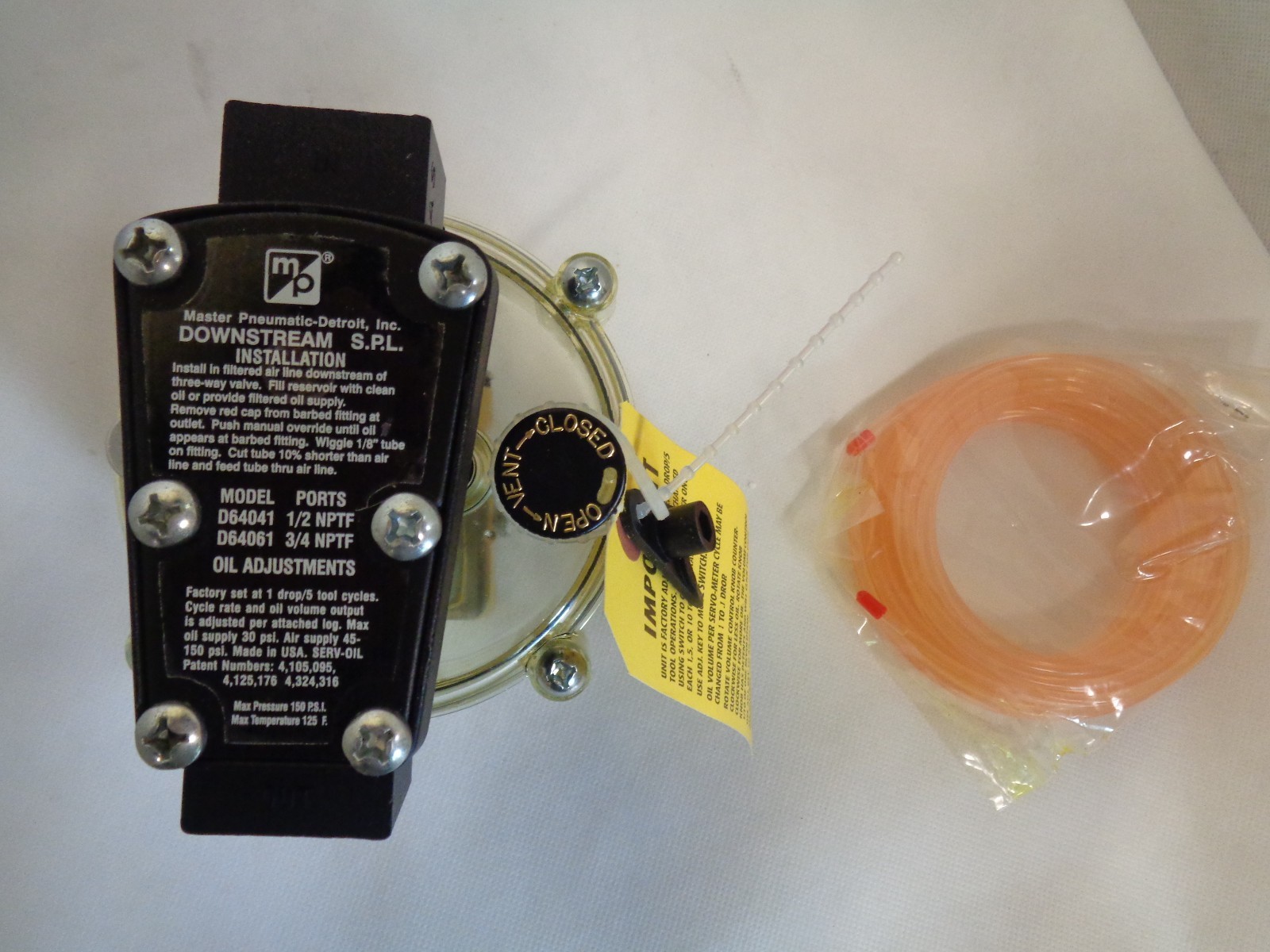 NEW MASTER PNEUMATIC D64041 LUBRICATOR