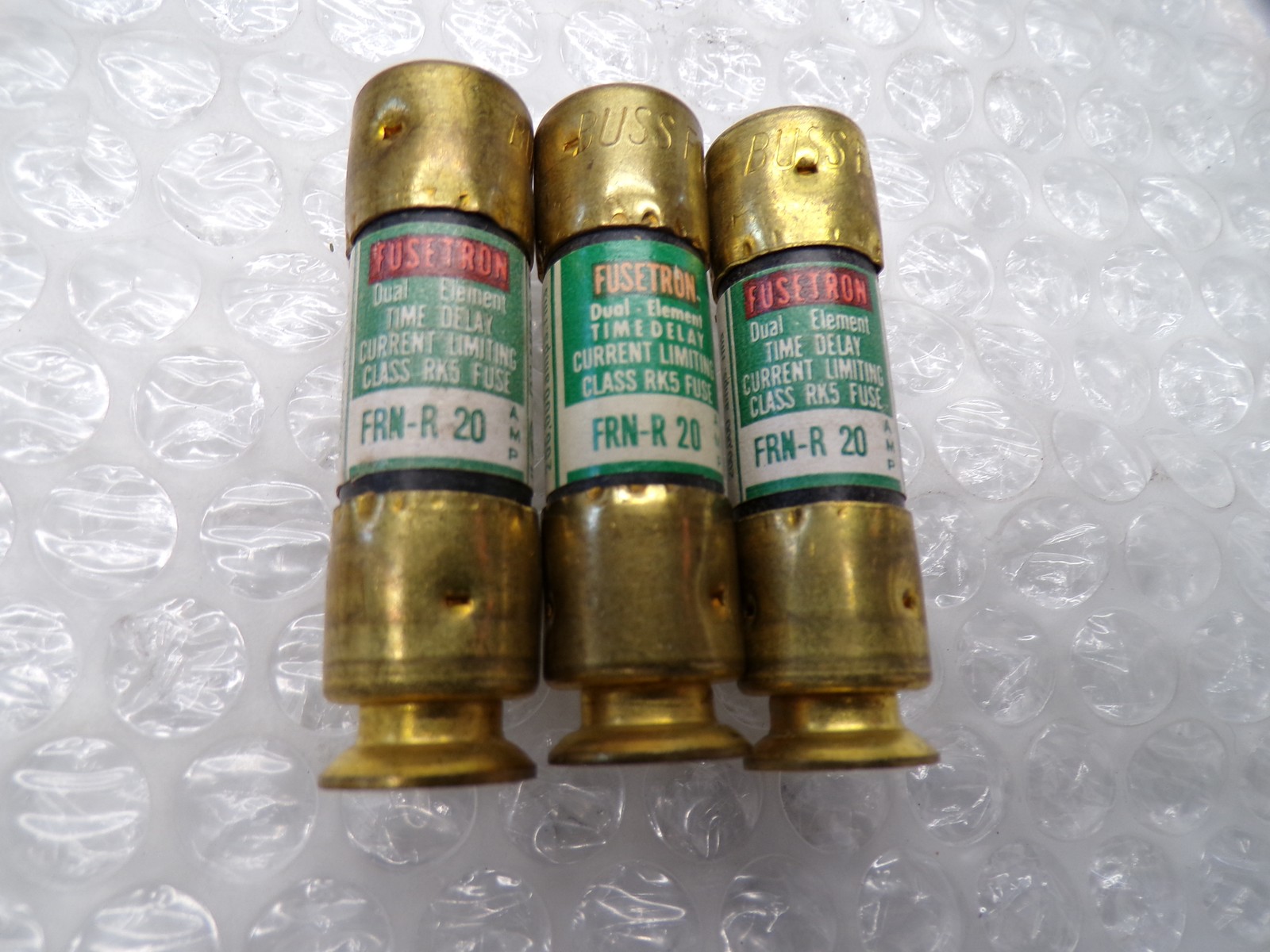 FUSETRON FRN-R-20 FUSE GREEN LOT OF 3 NSNP