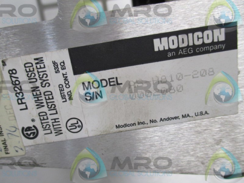 MODICON AS-H810-208 RACK ASSEMBLY UNMP