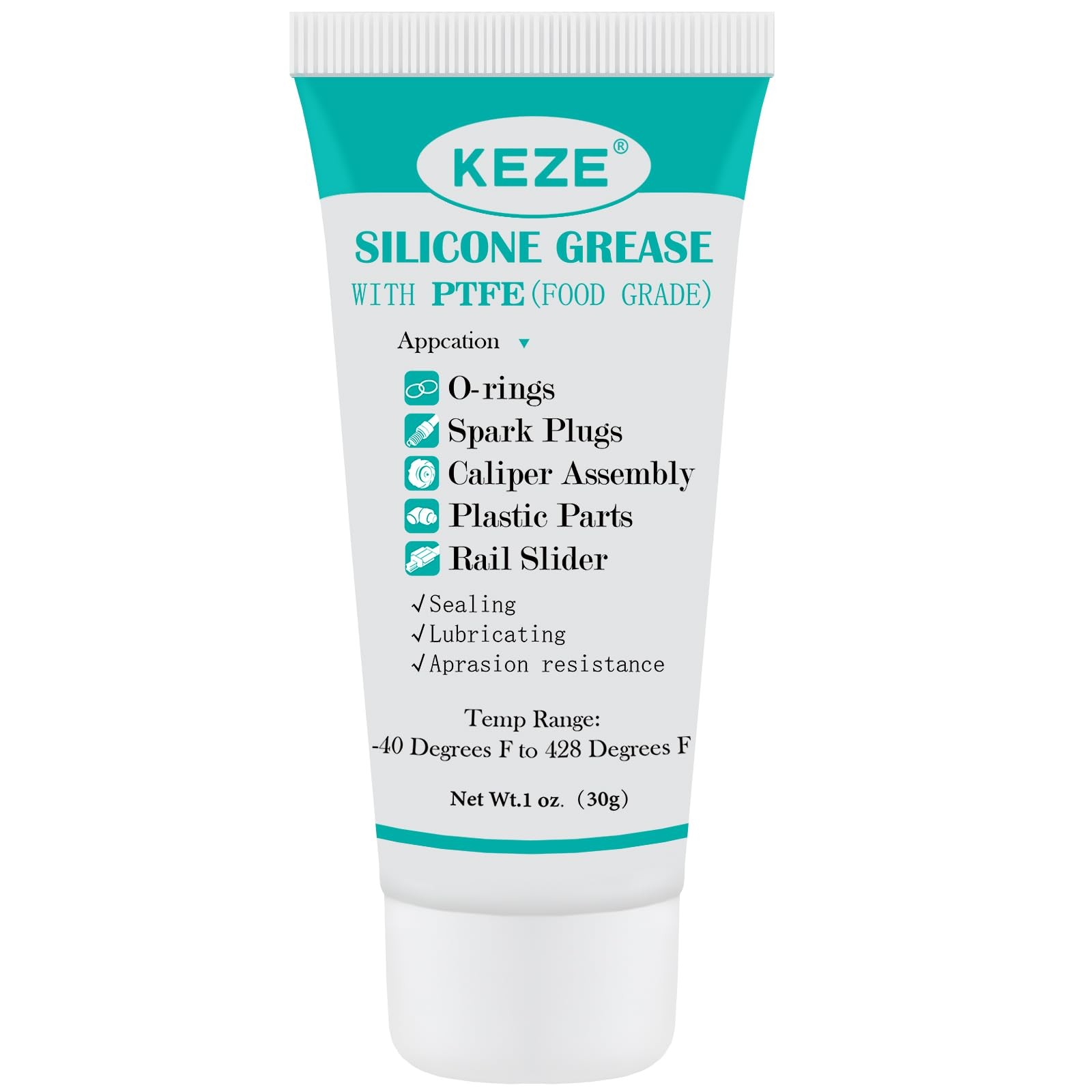 KEZE 92003 Silicone Grease with PTFE,Teflon-Based Lubricant Silicon Grease Tu…