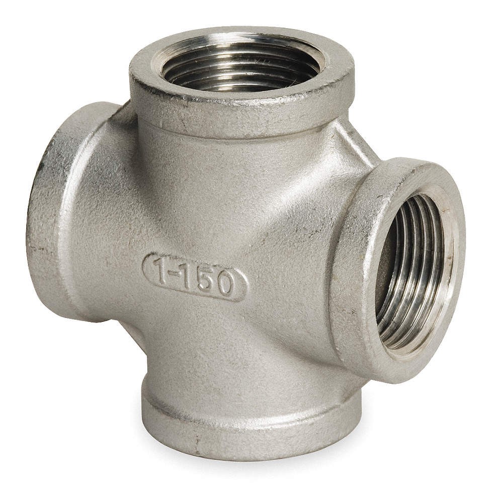 GRAINGER APPROVED 4381037900 Cross, 316 SS, 3 in Pipe Size,Female NPT 1LVF8