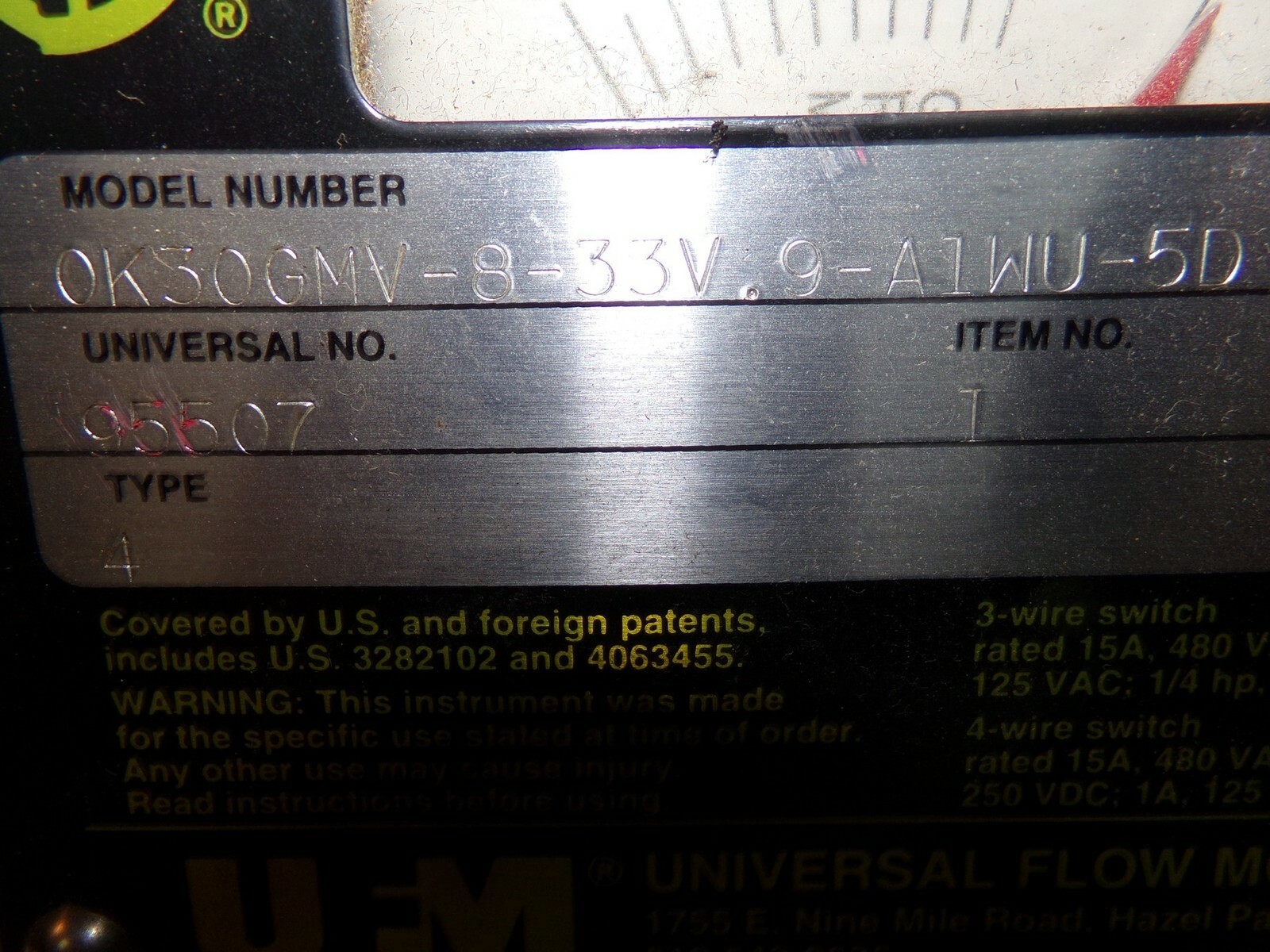 Universal Flow Monitors OK30GMV-8-3V.9-A1WU-5P Rate Indicator *FREE SHIPPING*