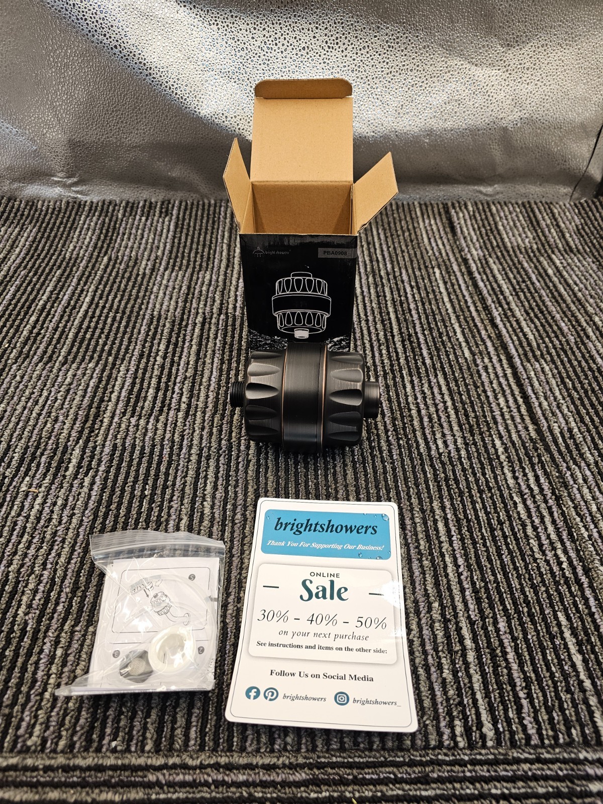 (QTY 2) Bright Showers PBA0908-06 Shower Filter Black for Hard Water Softener