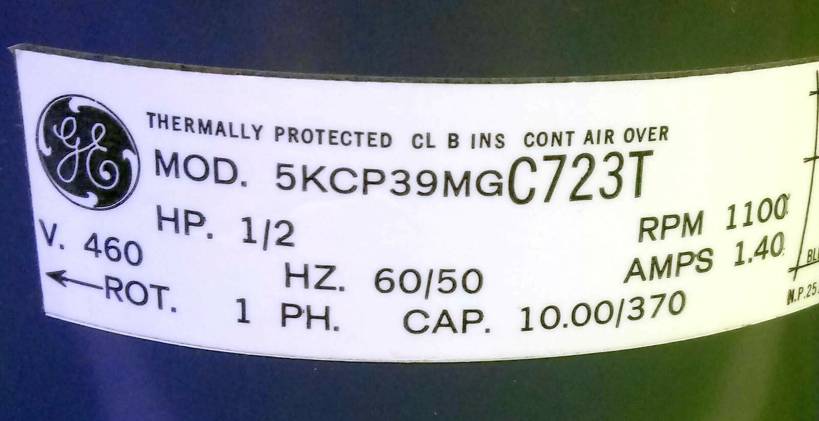 1 NEW GENERAL ELECTRIC 5KCP39MGC723T 1/2 HP ELECTRIC MOTOR NNB ***MAKE OFFER***