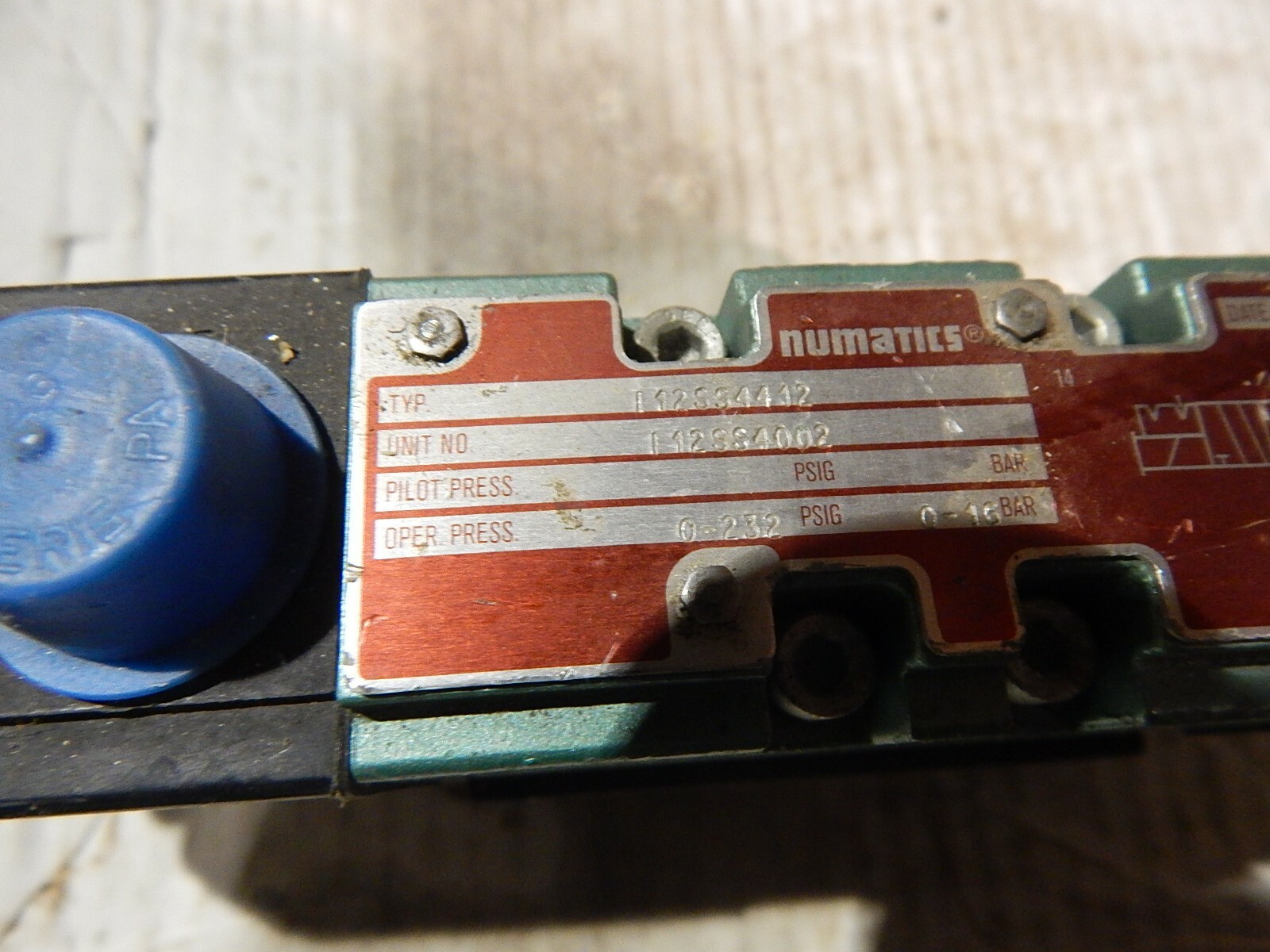 Numatics 112SS4412 Solenoid Valve 112SS4002 0-232 psi *FREE SHIPPING*