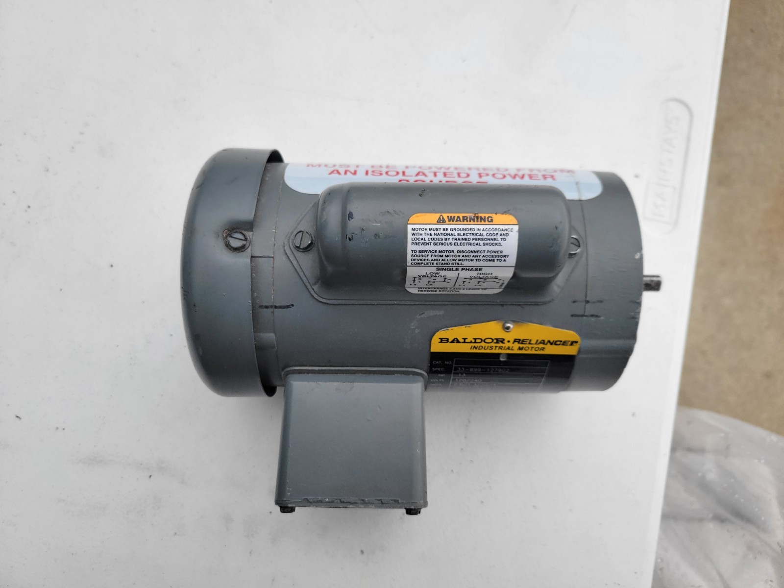 Baldor-Reliance industrial electric motor 0.13 Hp