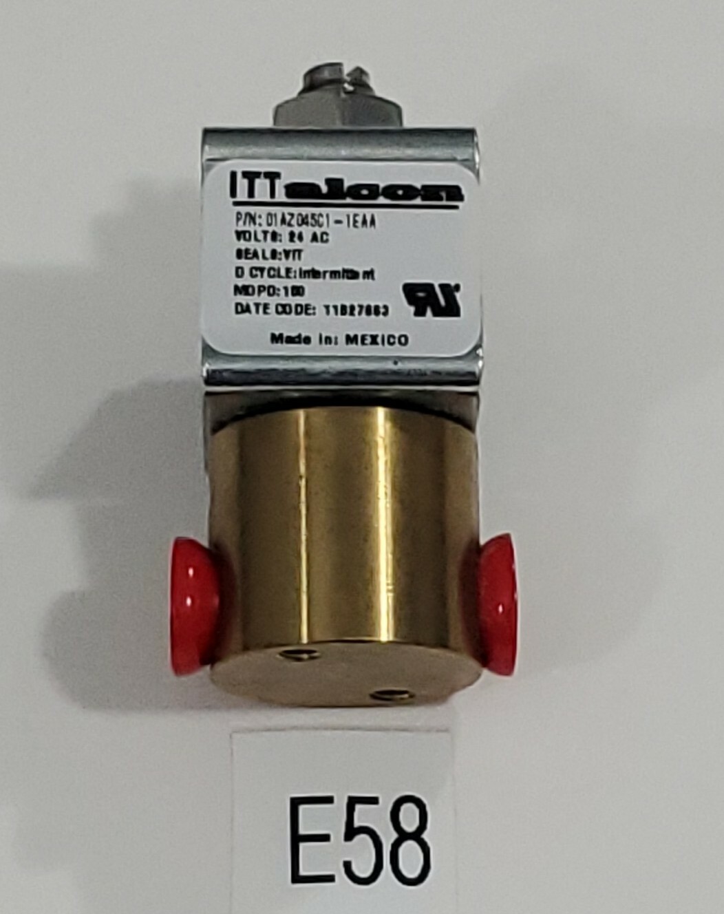 *NEW* ITT Alcon 01AZ045C1-1EAA 1/8″ NPT Brass Body Solenoid Valve 24Vac Warranty