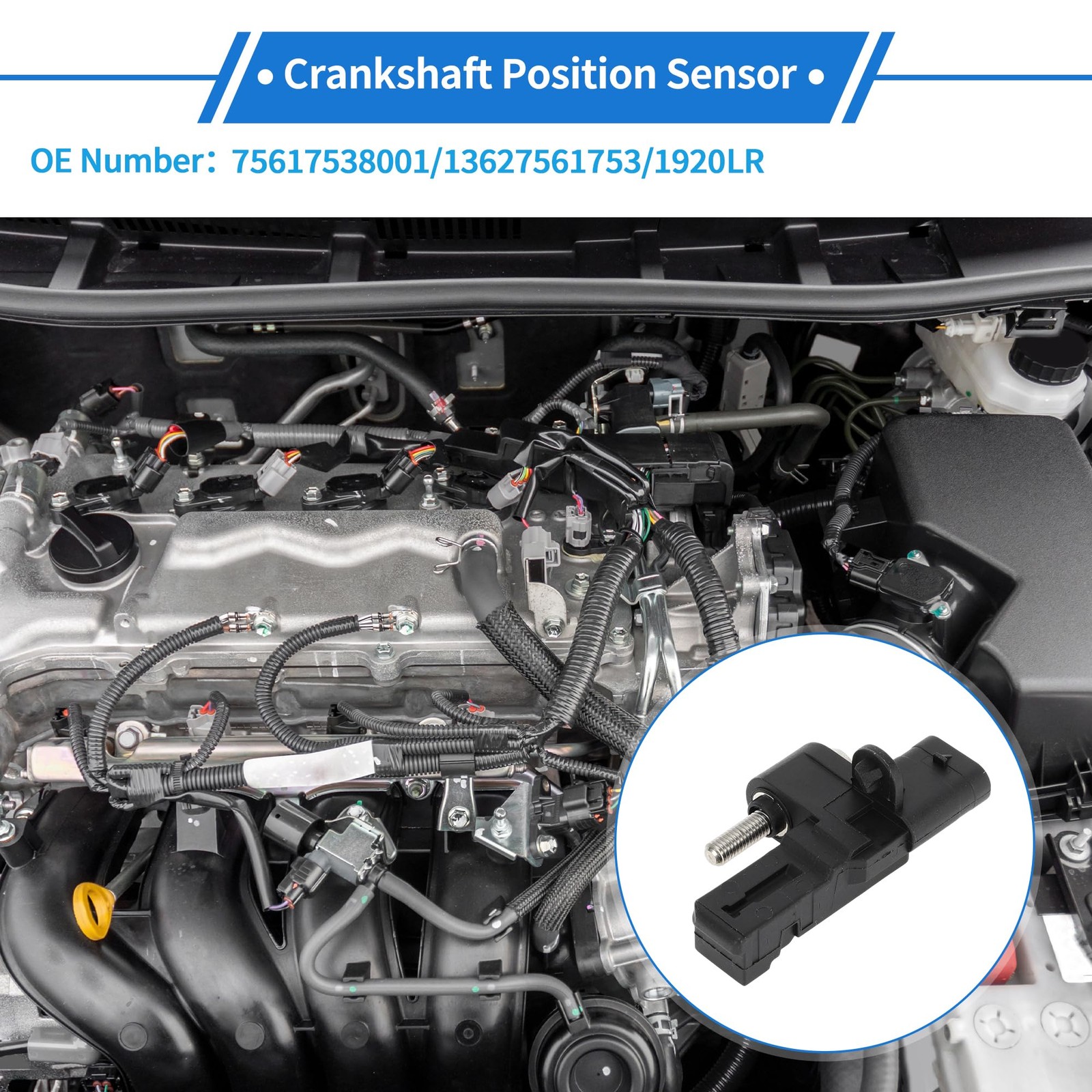 VekAuto 1 Pc Crankshaft Position Sensor for Mini 5.51″x3.94″x0.98″, Black