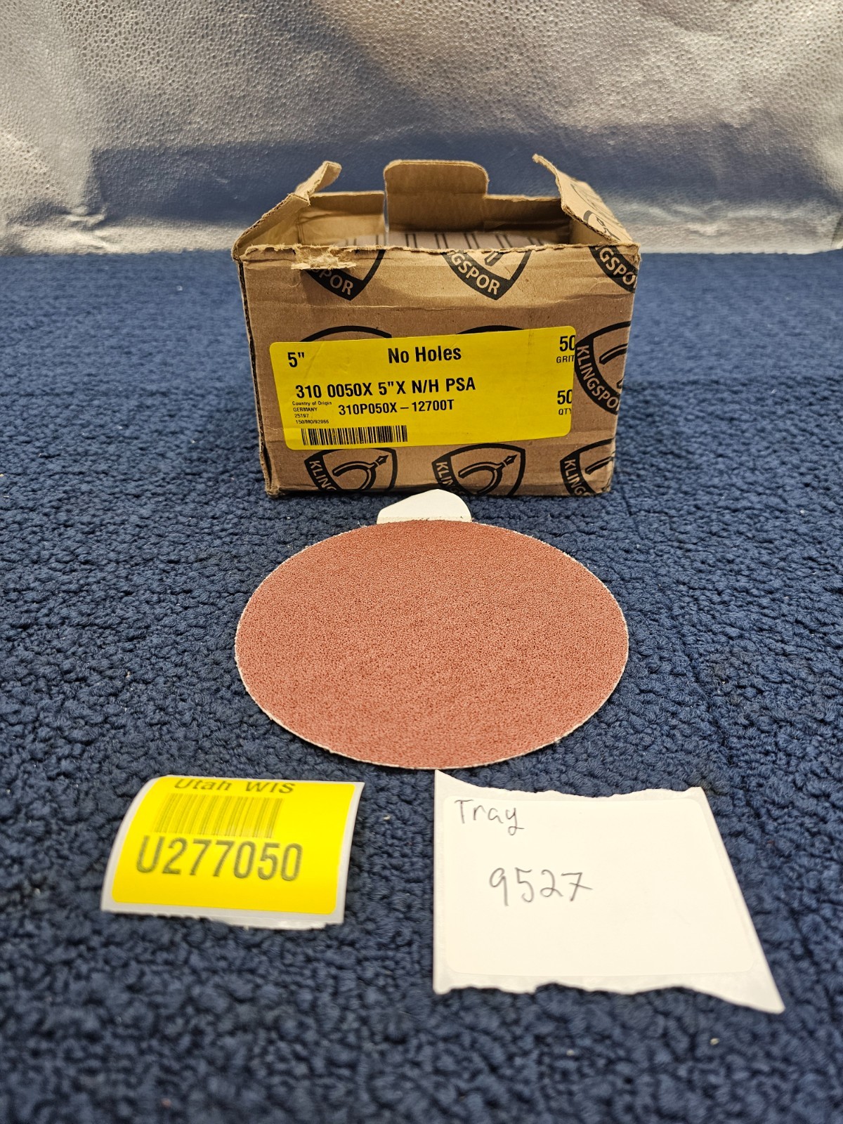(QTY 50) Klingspor 310P050X-12700T Discs CS310 Aluminum Oxide 50 Grit 5″ No Hole